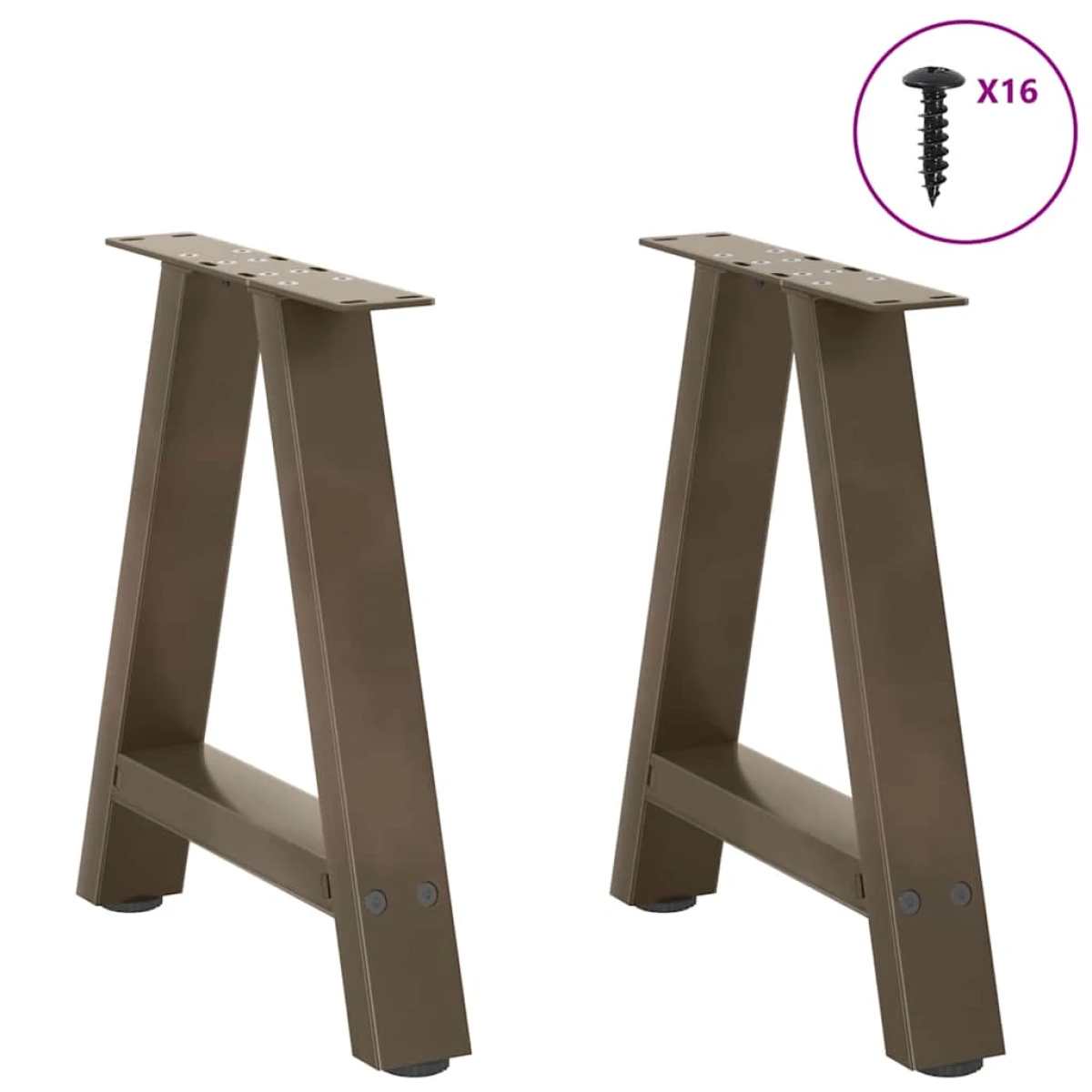 VidaXL Coffee Table Legs 38x(42-43) cm Powder Coated Steel A Shaped For DIY Tables by vidaXL