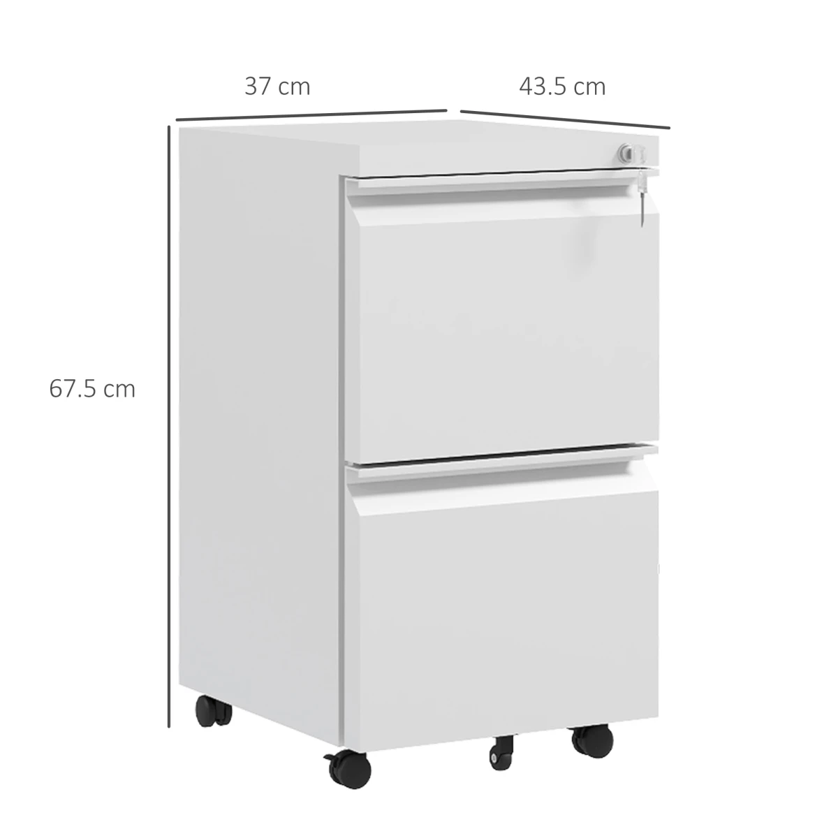 Vinsetto Steel File Cabinet Locking With Adjustable Hanging Bar For Letter A4 Legal Office Use by Vinsetto