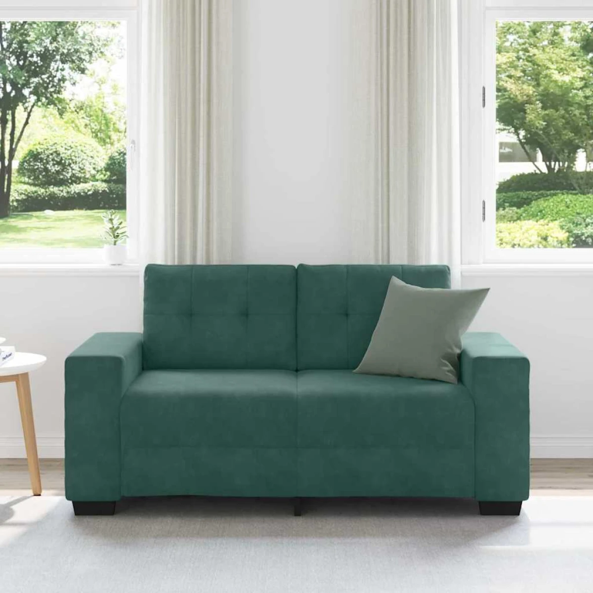 vidaXL VidaXL Loveseat Sofa 120x70 cm Velvet Green Living Room - Sofa