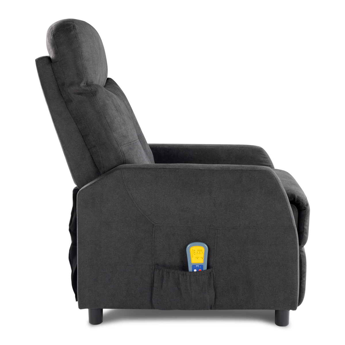 Fabric With 6-Point Massage Heating Function Electric Recliner Black - from N/A
