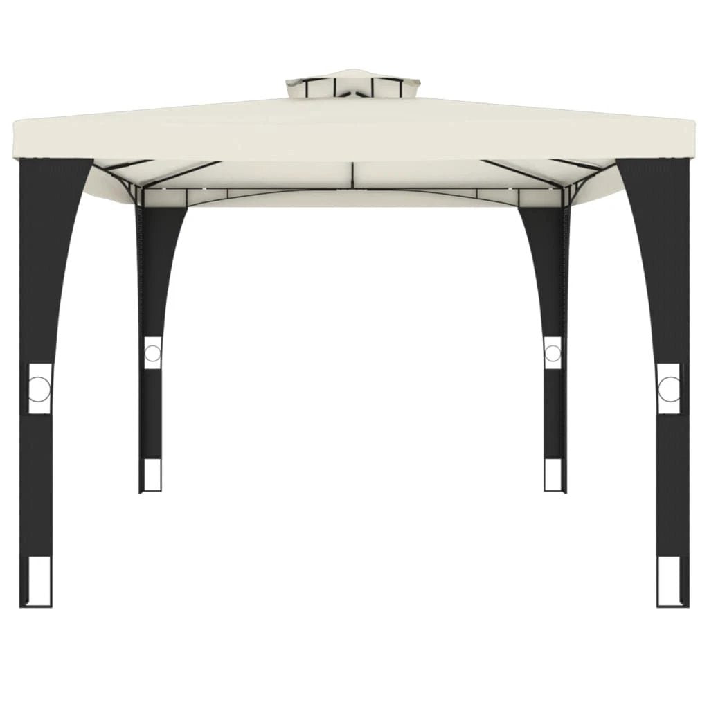vidaXL vidaXL Gazebo with Double Roof Cream 2.98x2.98 m Steel - Gazebos