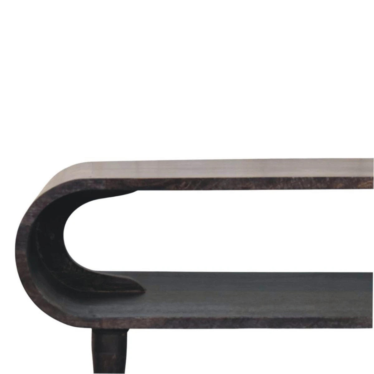 Artisan Furniture Artisan Curved Media Console 1 Slot Brass Accents For Living Room Storage And Display - TV Unit