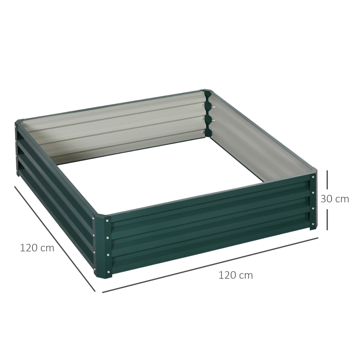 Outsunny Premium Raised Garden Bed 120x120cm Open Bottom Vegetables - Planters