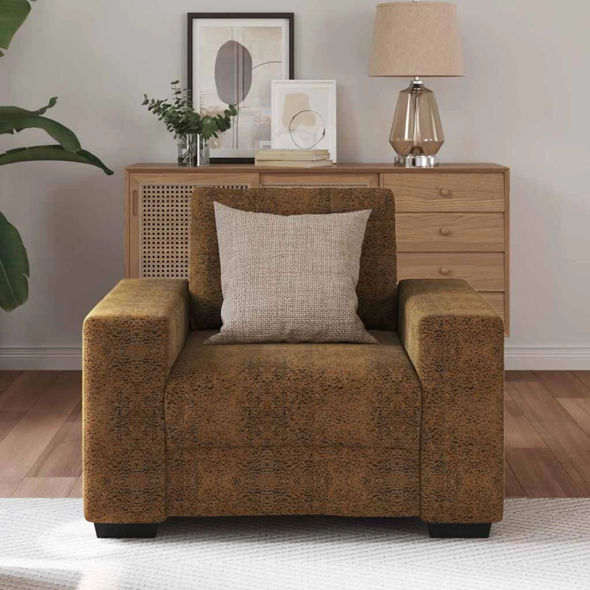 vidaXL VidaXL Sofa Chair Compact Cushion Brown Faux Leather Home - Sofa