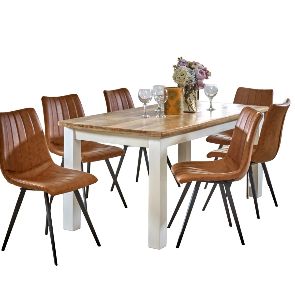 Alfie Dining Table 170 cm Solid Mango Wood For Dining Rooms by Indian Hub