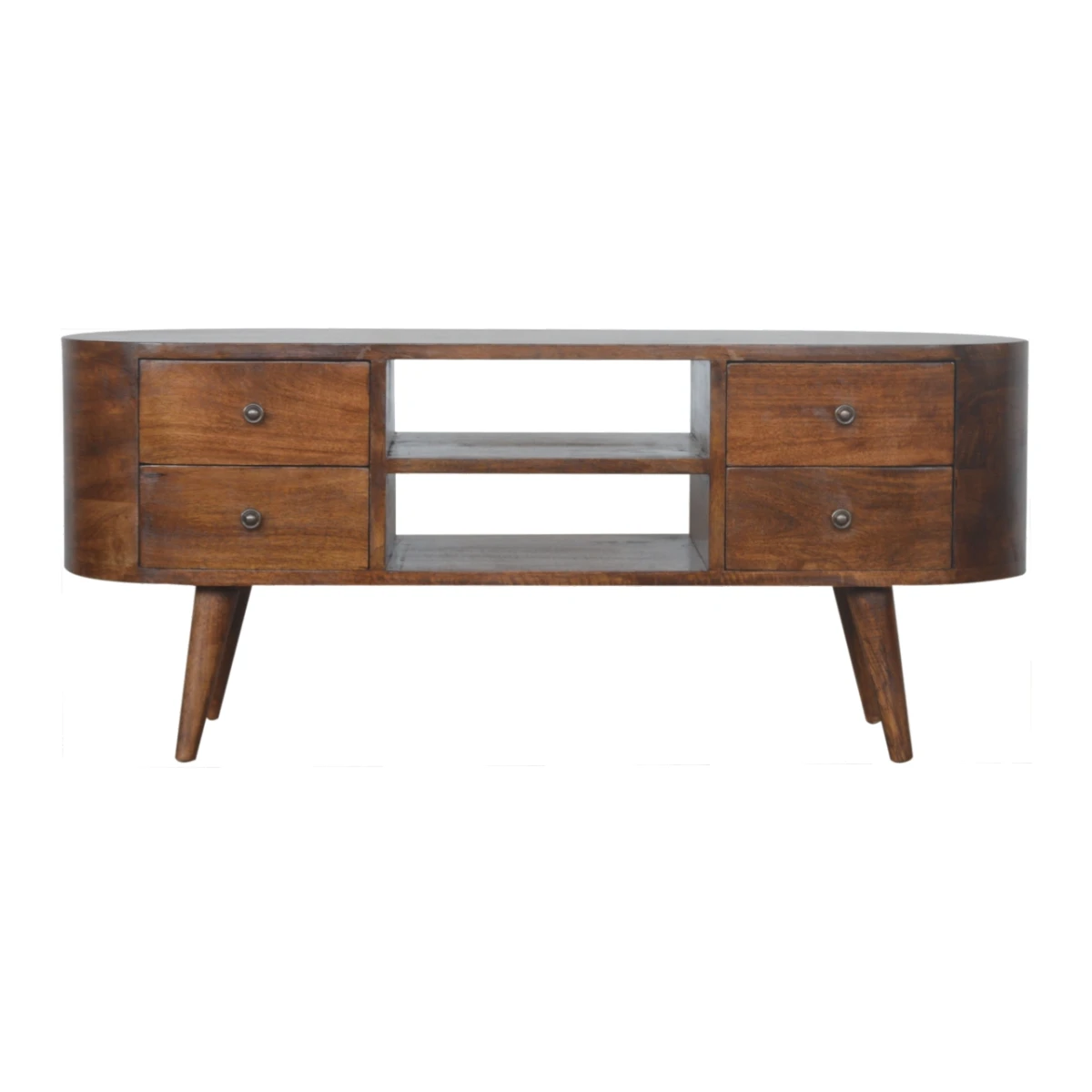 Artisan Entertainment Unit Solid Mango Wood Rounded Edges by Artisan Furniture