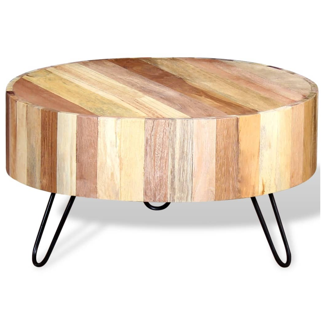 vidaXL VidaXL Reclaimed Wood Coffee Table Industrial Round Design Handcrafted Living Room - Coffee Table