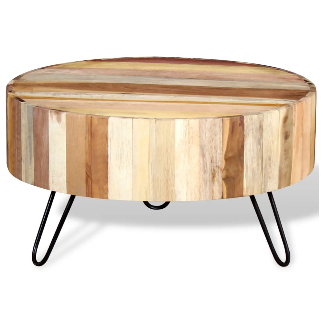 vidaXL VidaXL Reclaimed Wood Coffee Table Industrial Round Design Handcrafted Living Room - Coffee Table