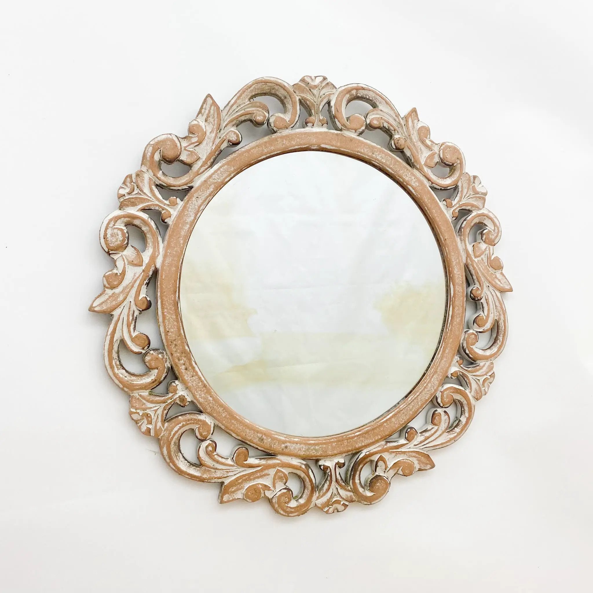 MSL 48CM HAND CARVED WOODEN MIRROR - Mirror