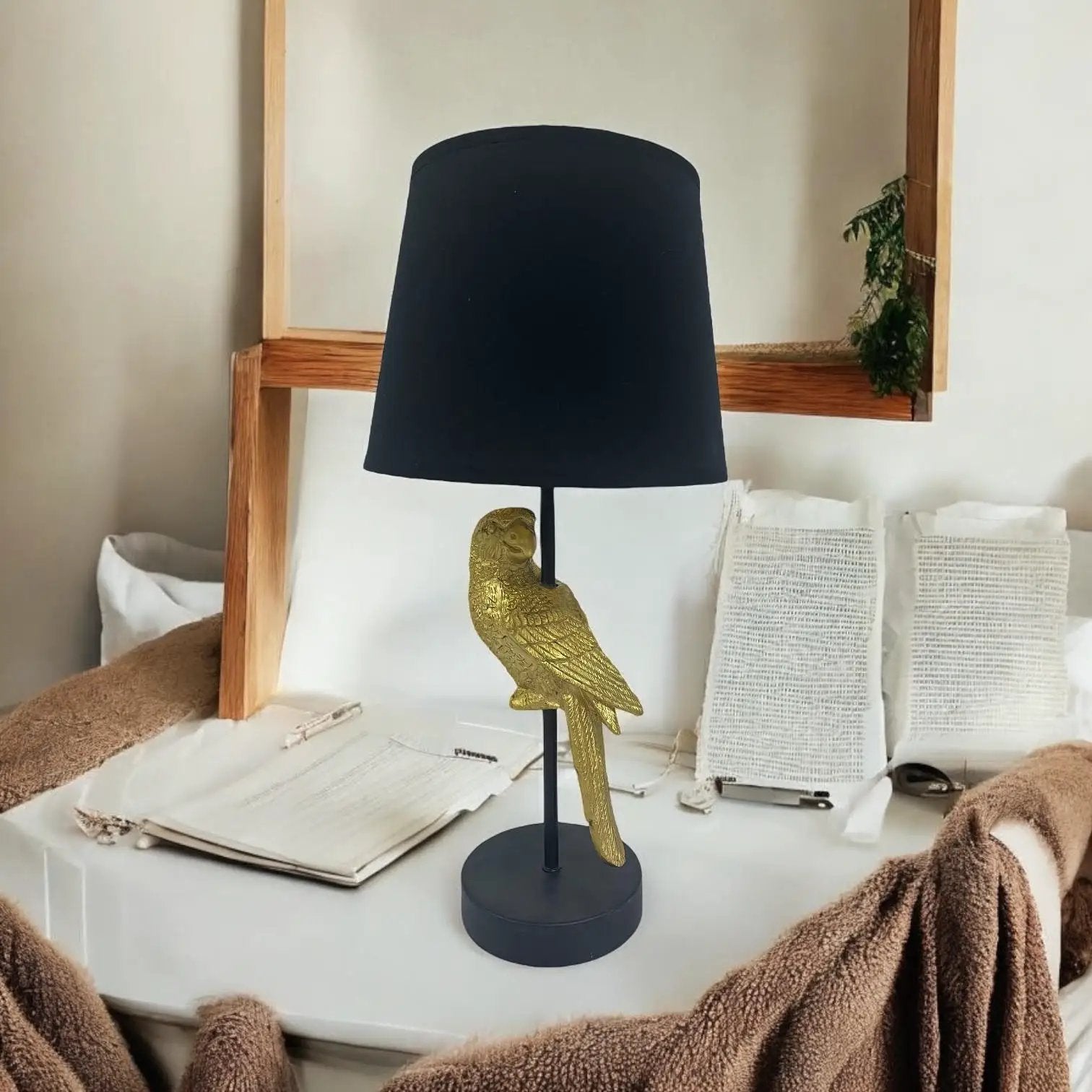 MSL 47X22X22M TABLE LAMP 9" BLACK SHADE - Lamp