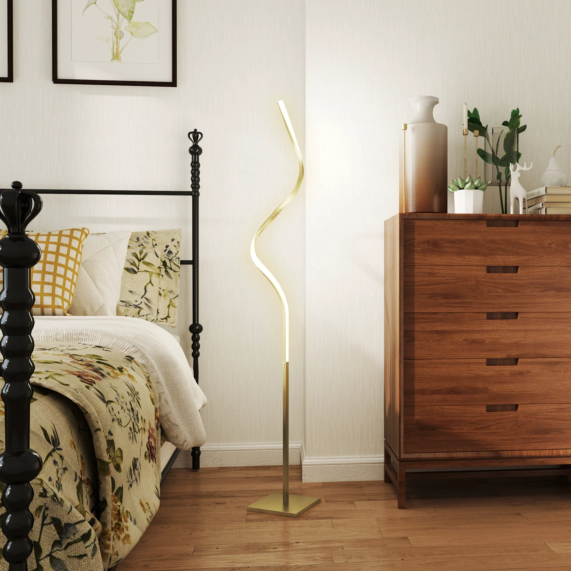 HOMCOM LED Floor Lamp 3 Adjustable Brightness for Living Room - Lamp