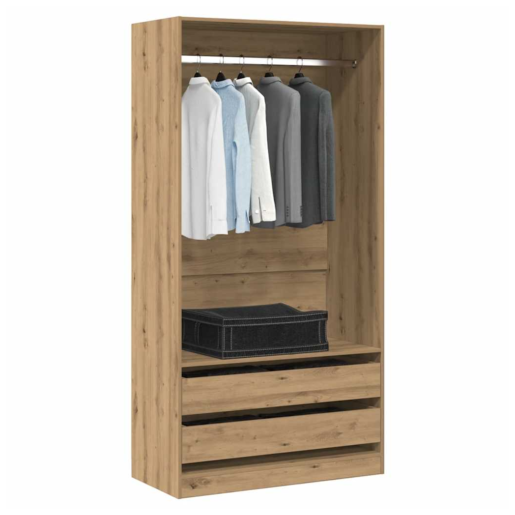 vidaXL VidaXL Artisan Oak Wardrobe 100x50x200 Cm Engineered Wood - Wardrobe