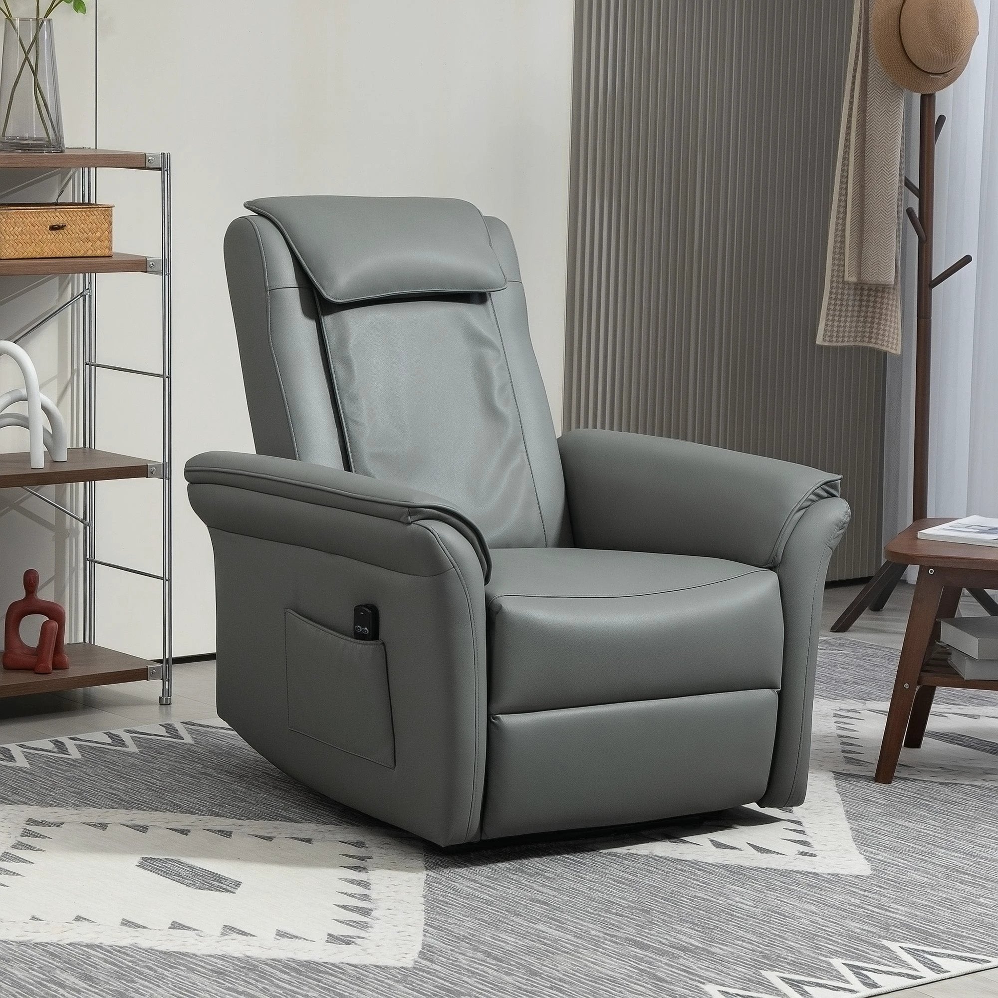 HOMCOM Kneading Massage Recliner Chair Breathable Leather Recliner Armchair by HOMCOM
