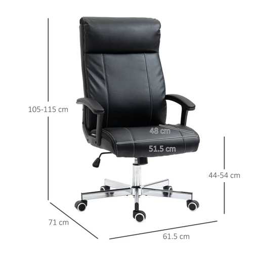 Vinsetto Vinsetto Massage Office Chair PU Leather Computer Chair w/ Tilt Function Black - Office Chair