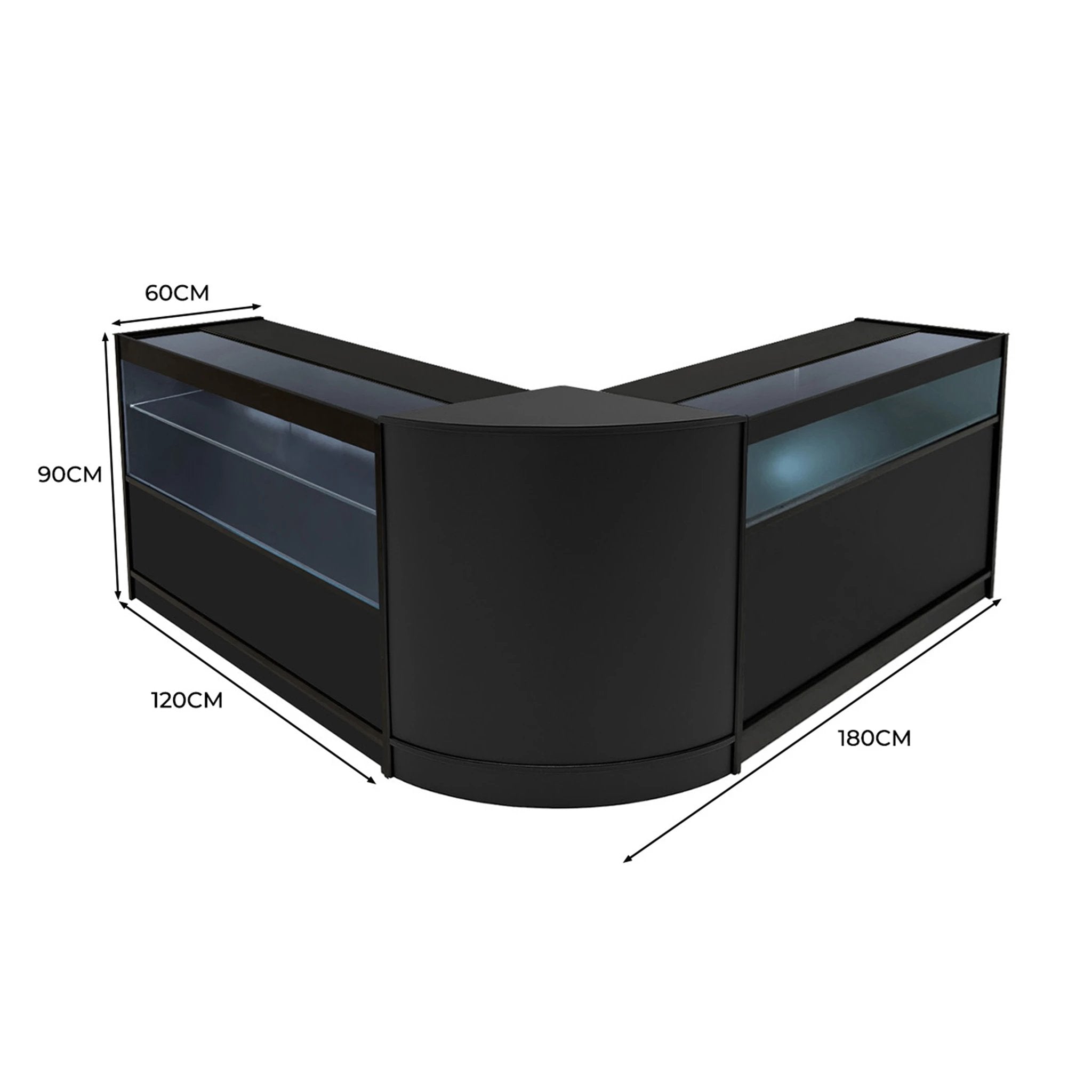Adonis LED Shop Counter Set B1200, C1200 & CM60 - Black by Monster Shop