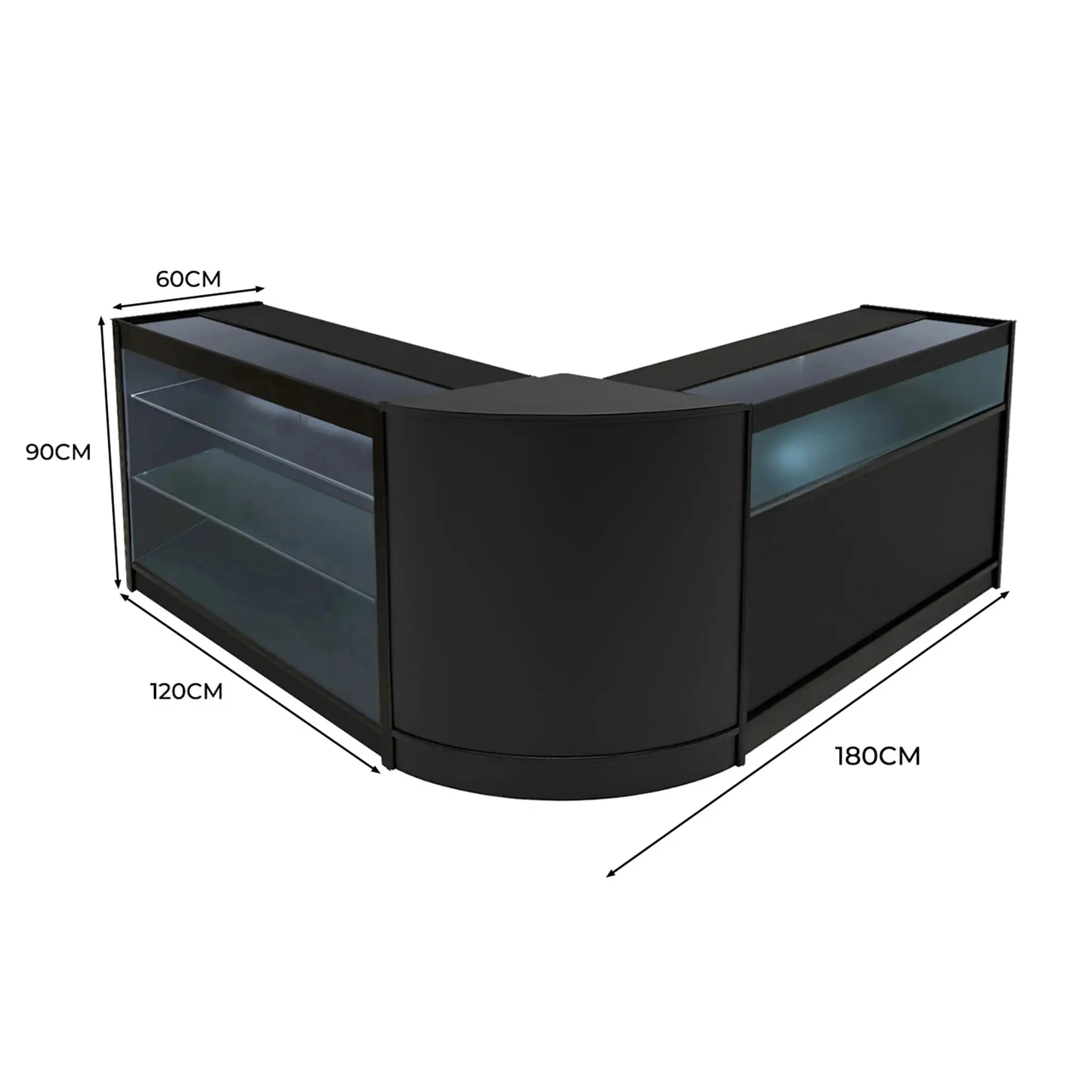 Monster Shop Triton LED Shop Counter Set K1200, B1200 & CM60 - Black -
