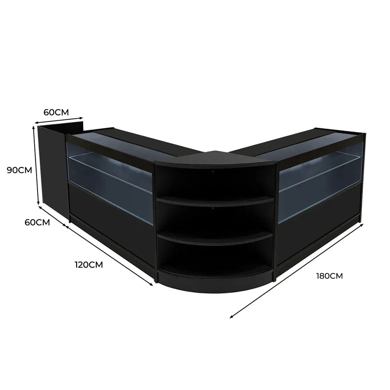 Monster Shop Eclipse LED Shop Counter Set LM60, TB60 & 2 x C1200 - Black -