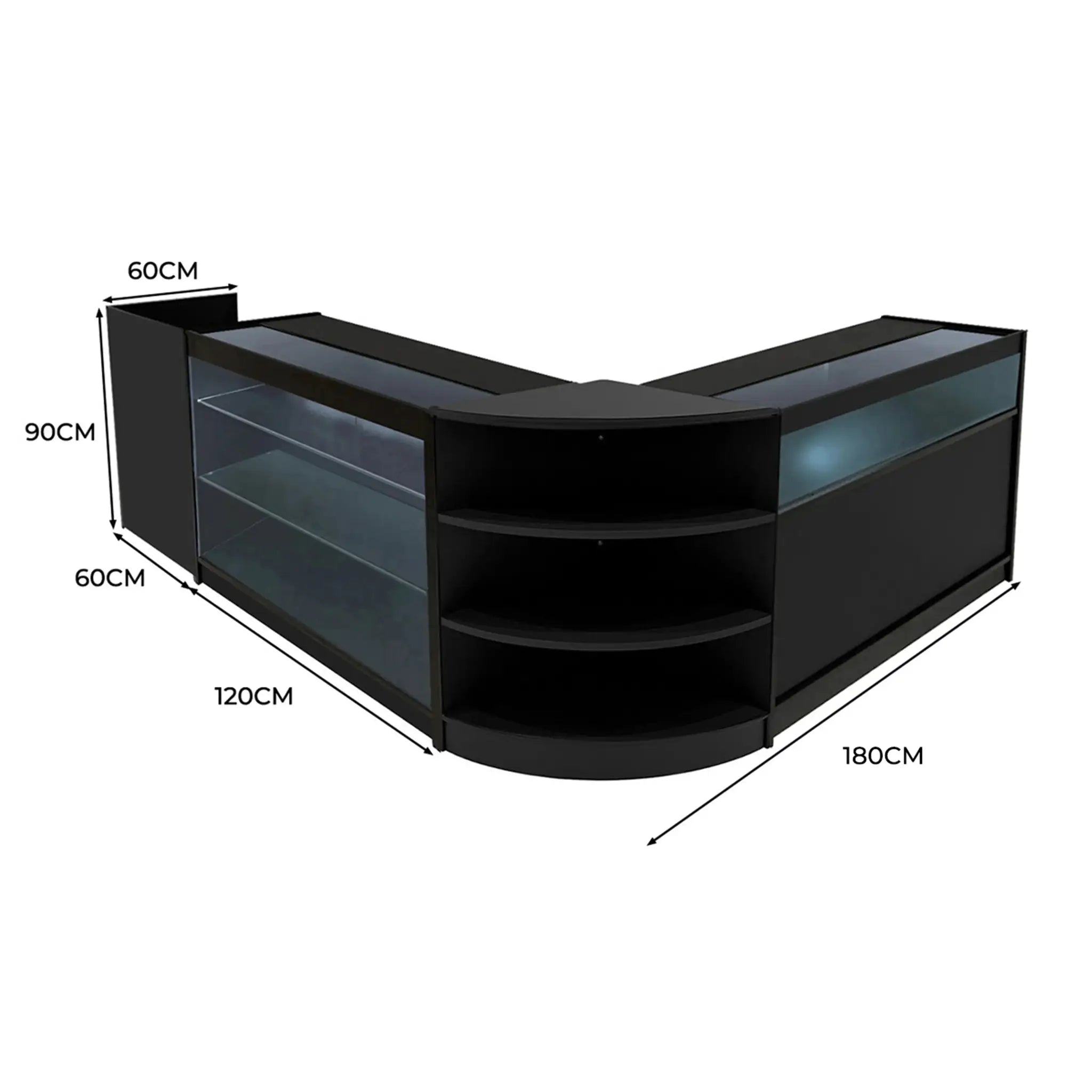 Monster Shop Hyperion LED Shop Counter Set K1200, B1200, TB60 & LM60 - Black -