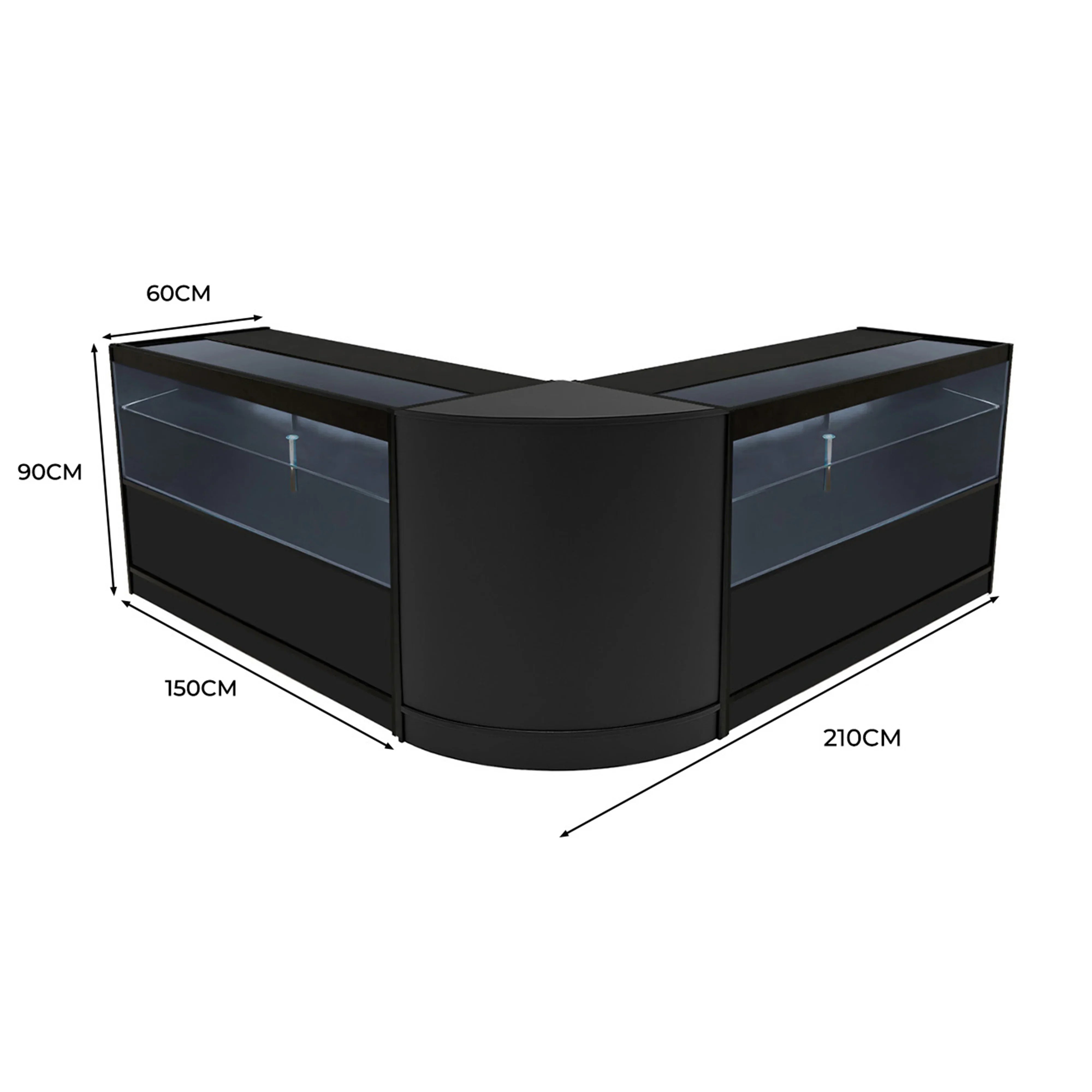 Monster Shop Selene LED Shop Counter Set CM60 & 2 x C1500 - Black -