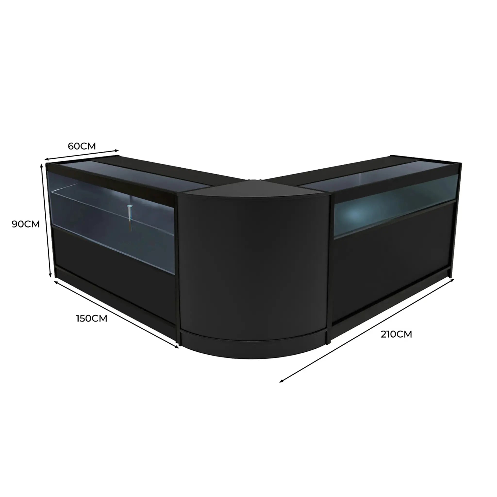 Monster Shop Adonis LED Shop Counter Set B1500, C1500 & CM60 - Black -