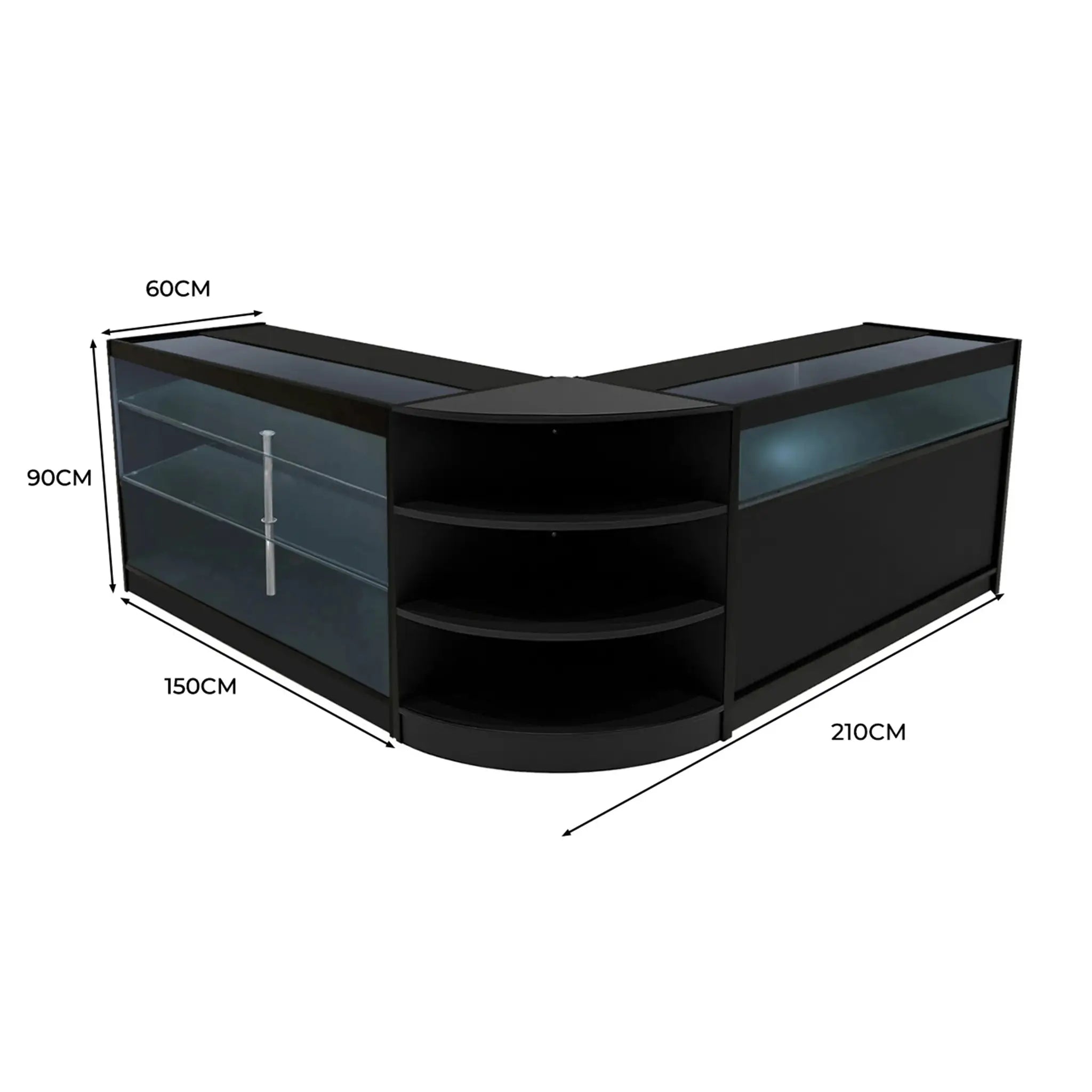 Monster Shop Demeter LED Shop Counter Set K1500, B1500 & LM60 - Black -