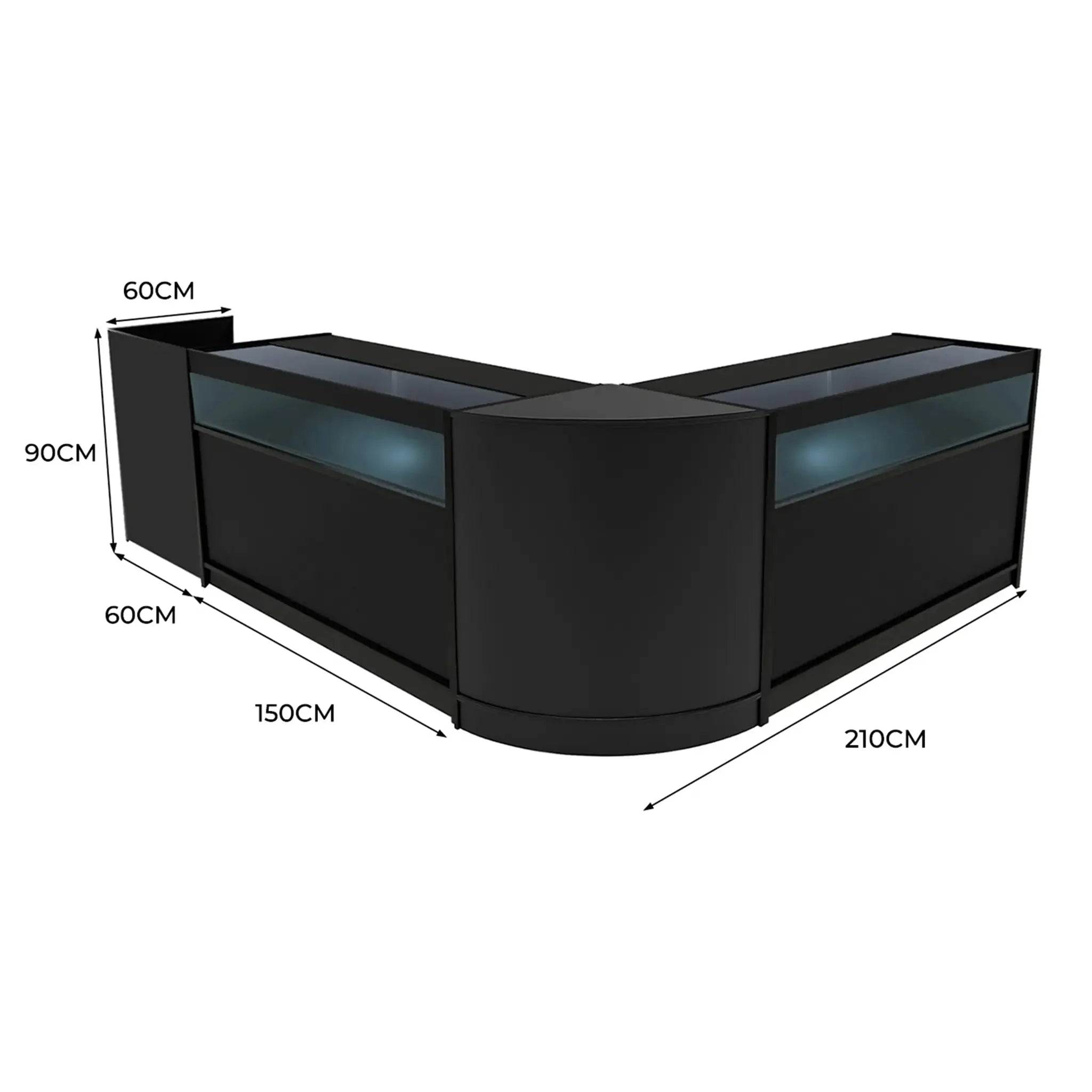 Monster Shop Luna LED Shop Counter Set CM60, TB60 & 2 x B1500 - Black -