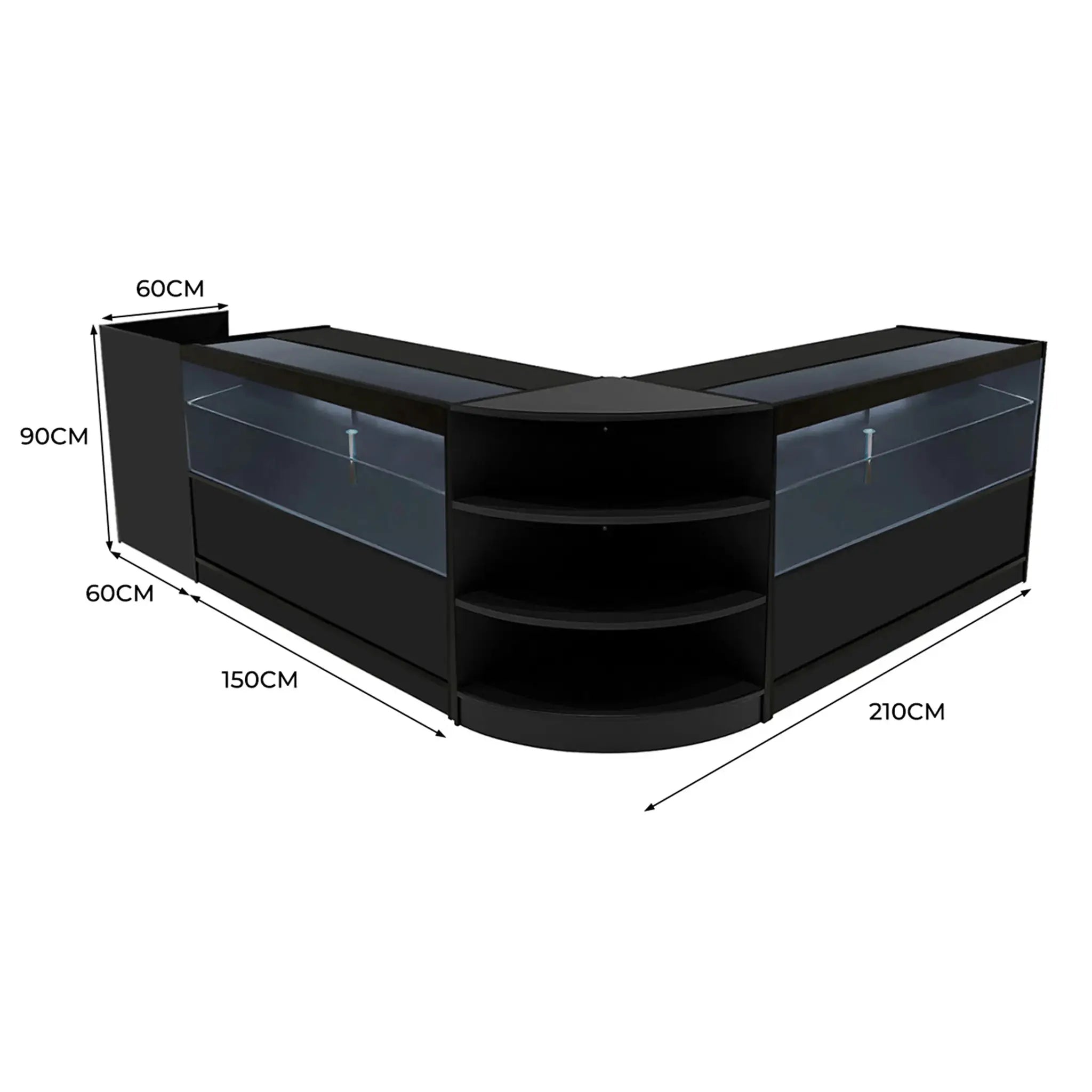 Monster Shop Eclipse LED Shop Counter Set LM60, TB60 & 2 x C1500 - Black -