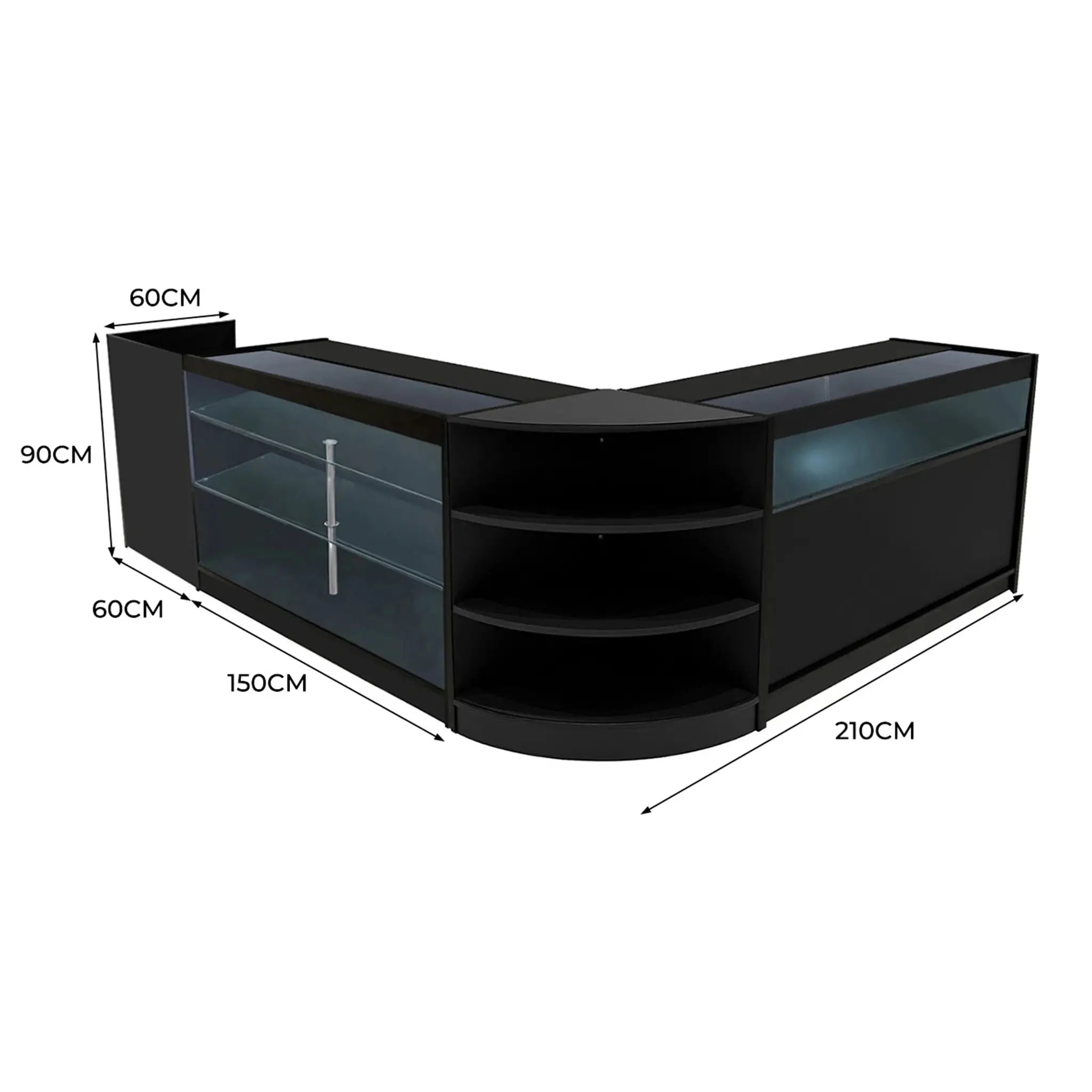 Monster Shop Hyperion LED Shop Counter Set K1500, B1500, TB60 & LM60 - Black -