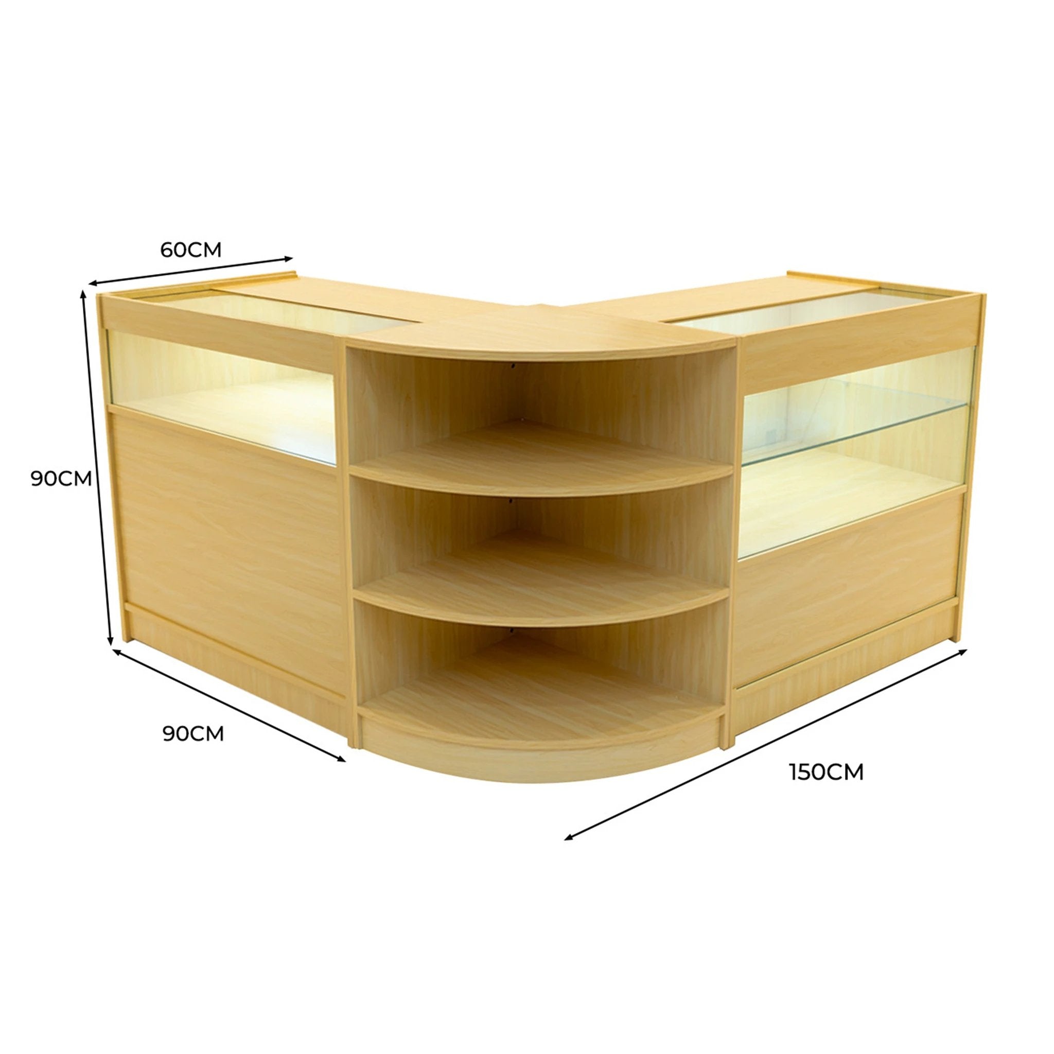 Harmonia LED Shop Counter Set B900, C900 & LM60 - Maple by Monster Shop