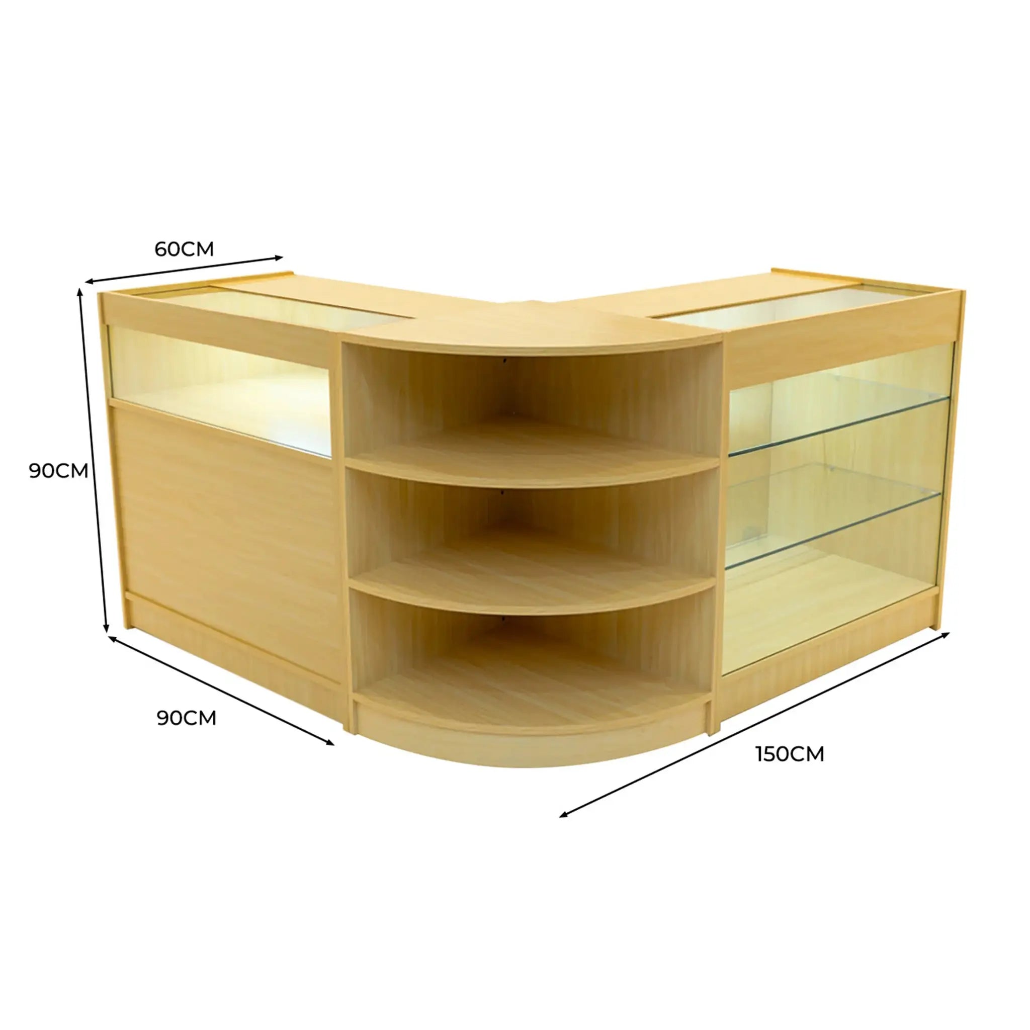 Monster Shop Demeter LED Shop Counter Set K900, B900 & LM60 - Maple -