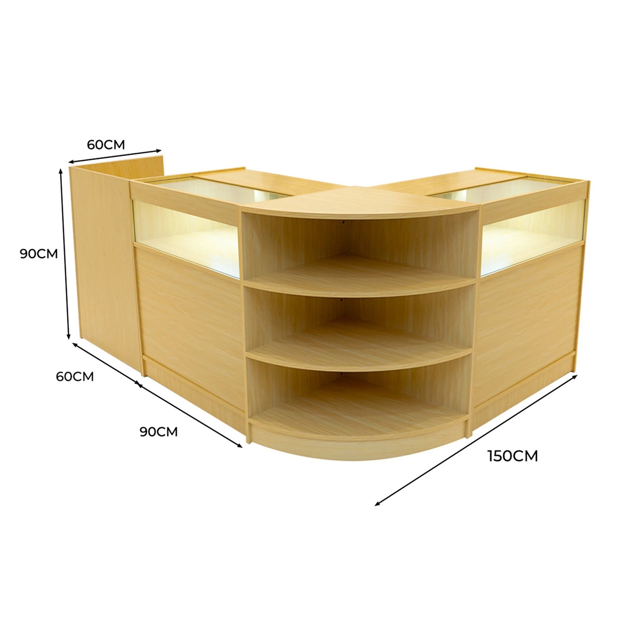 Sagittarius LED Shop Counter Set LM60, TB60 & 2 x B900 - Maple by Monster Shop
