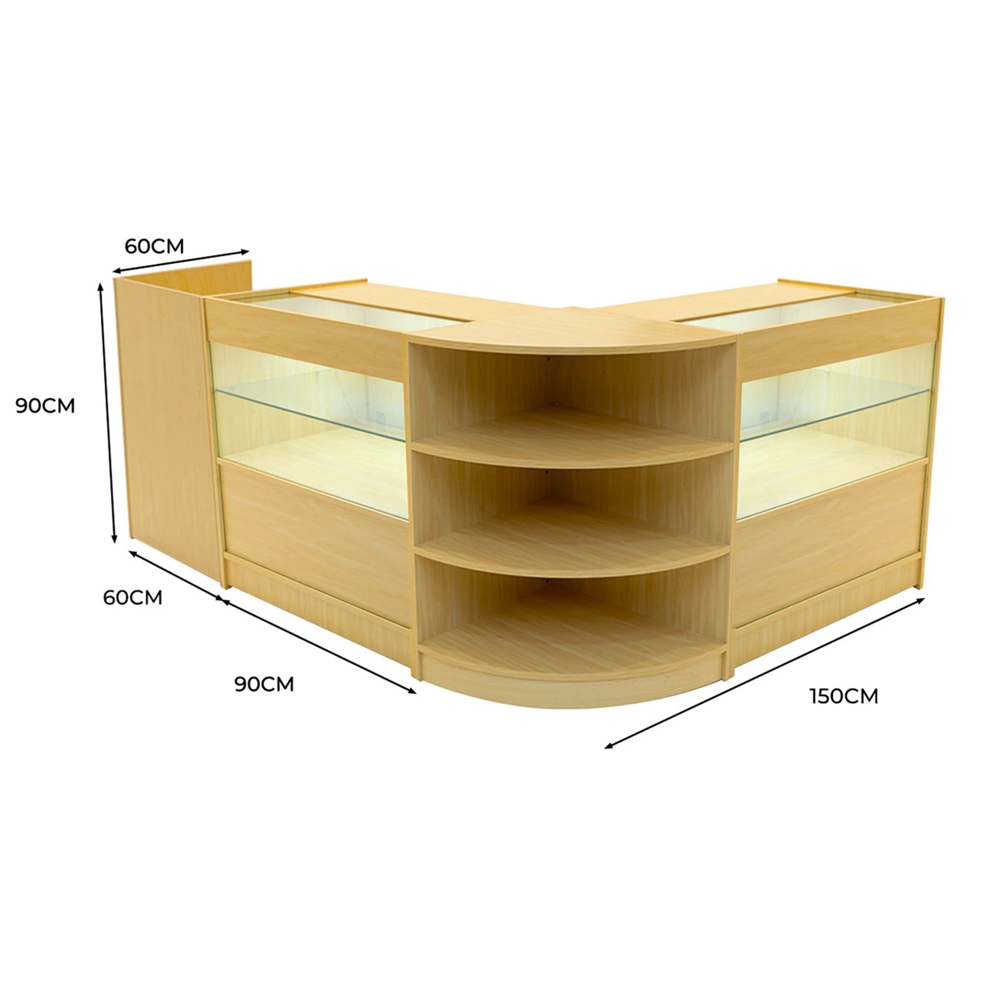 Eclipse LED Shop Counter Set LM60, TB60 & 2 x C900 - Maple by Monster Shop
