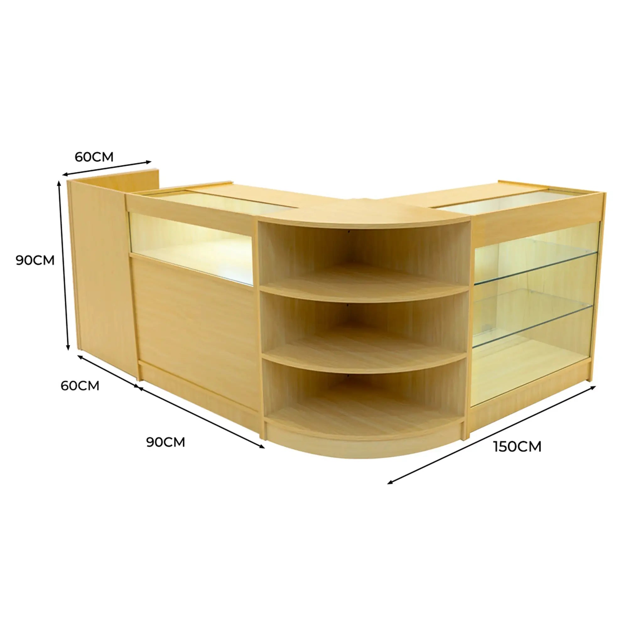 Monster Shop Hyperion LED Shop Counter Set K900, B900, TB60 & LM60 - Maple -