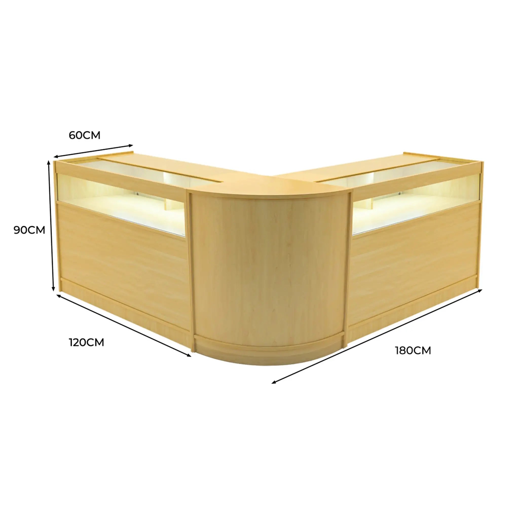 Monster Shop Iris LED Shop Counter Set CM60 & 2 x B1200 - Maple -