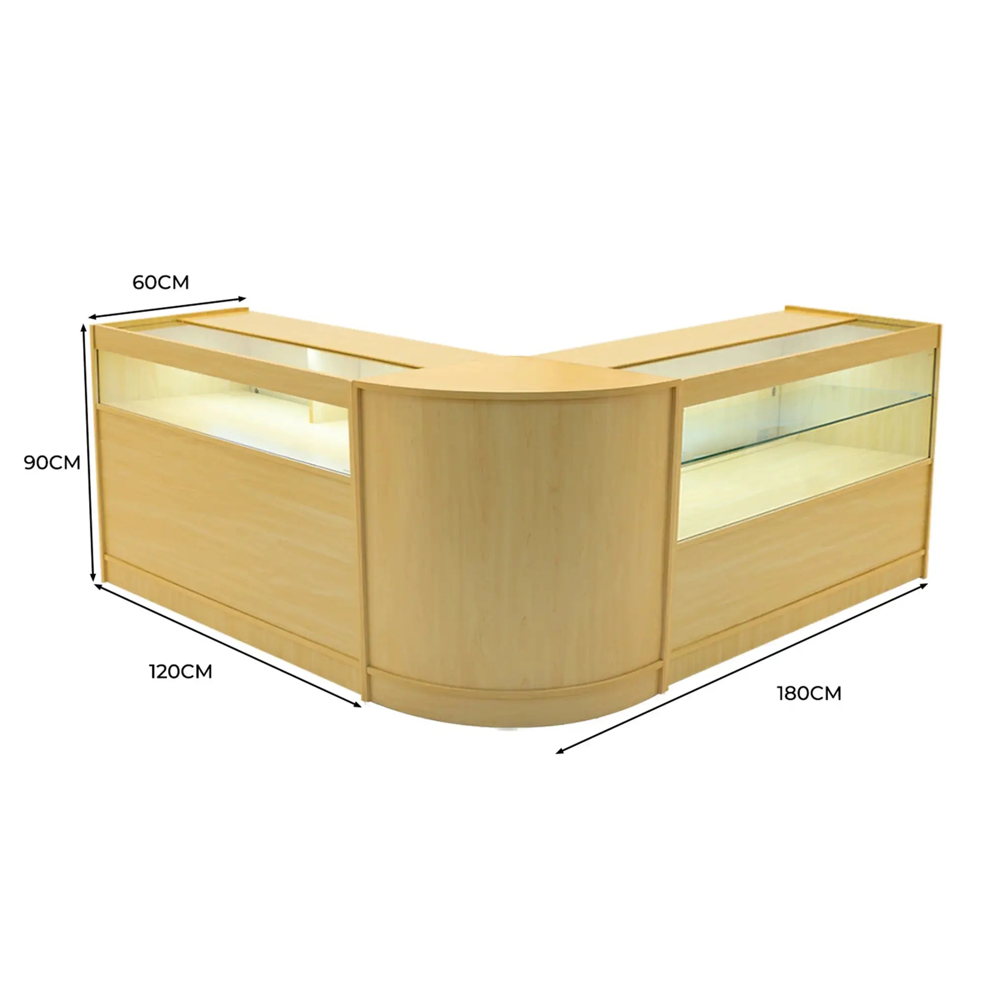 Monster Shop Adonis LED Shop Counter Set B1200, C1200 & CM60 - Maple -