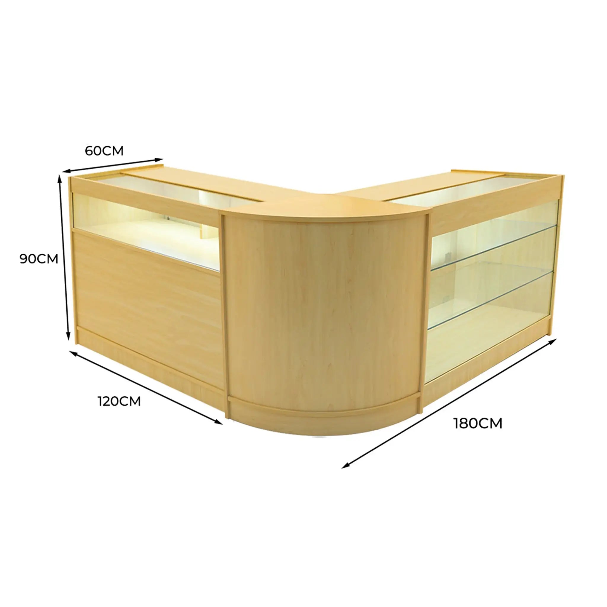 Monster Shop Triton LED Shop Counter Set K1200, B1200 & CM60 - Maple -