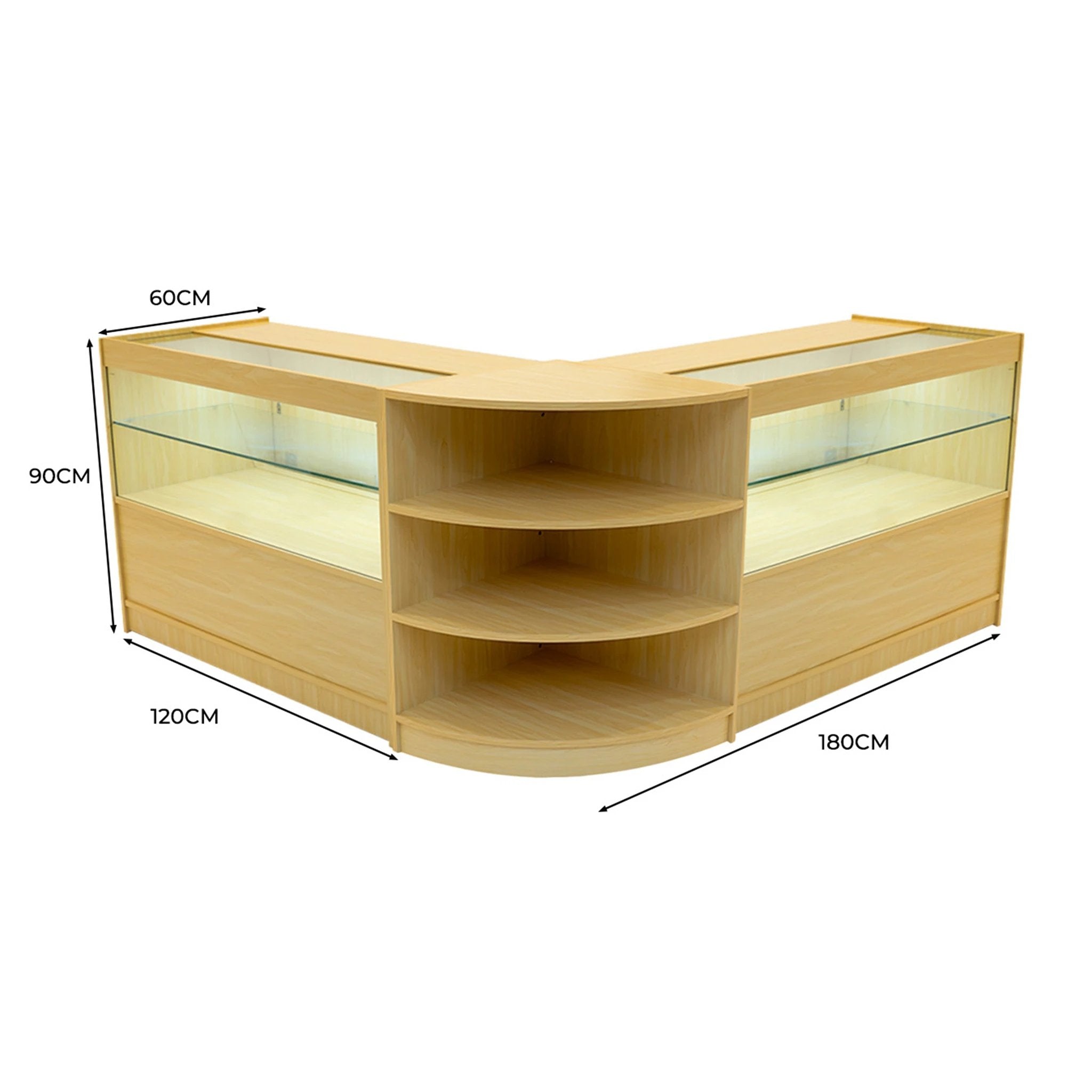 Andromeda LED Shop Counter Set LM60 & 2 x C1200 - Maple by Monster Shop