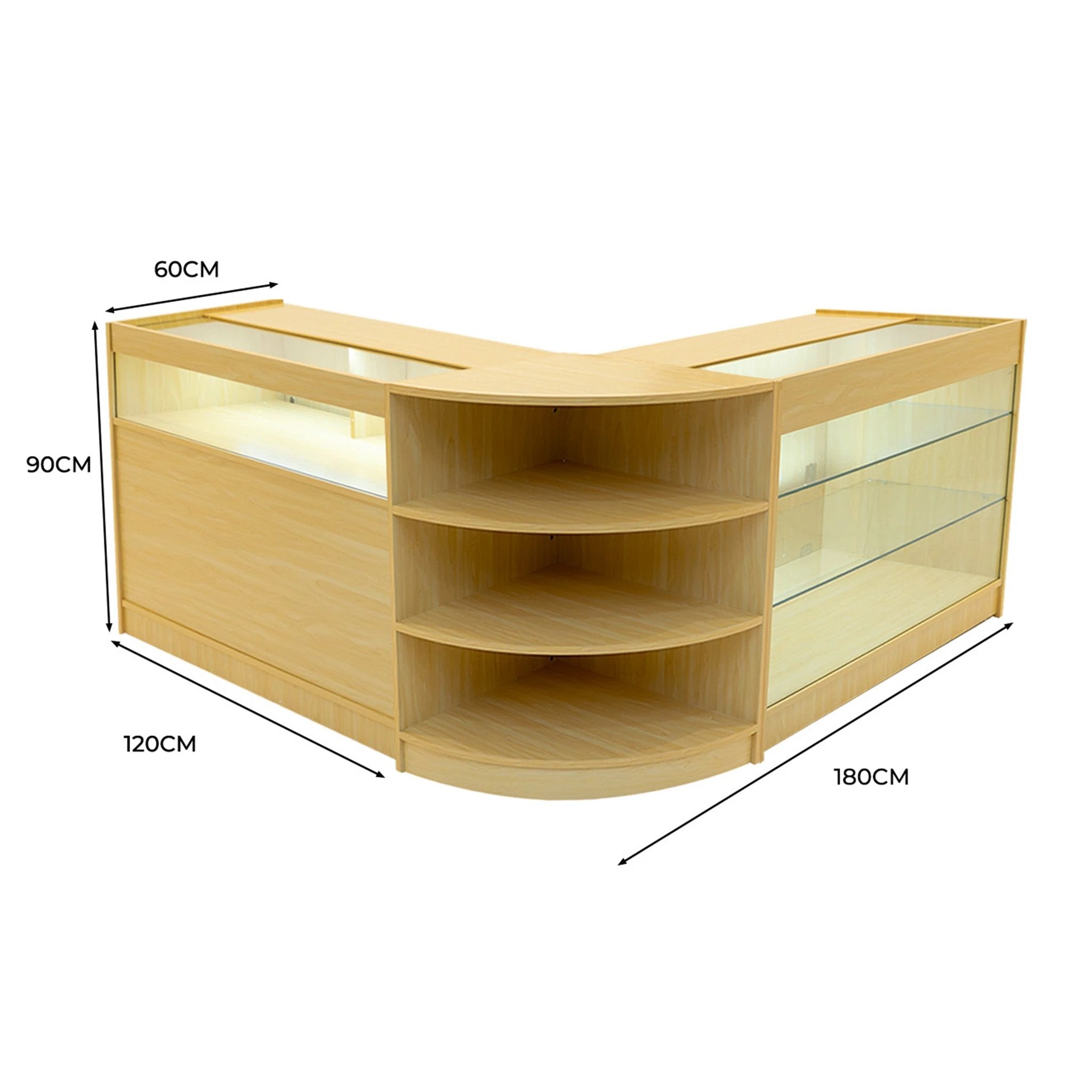 Monster Shop Demeter LED Shop Counter Set K1200, B1200 & LM60 - Maple -