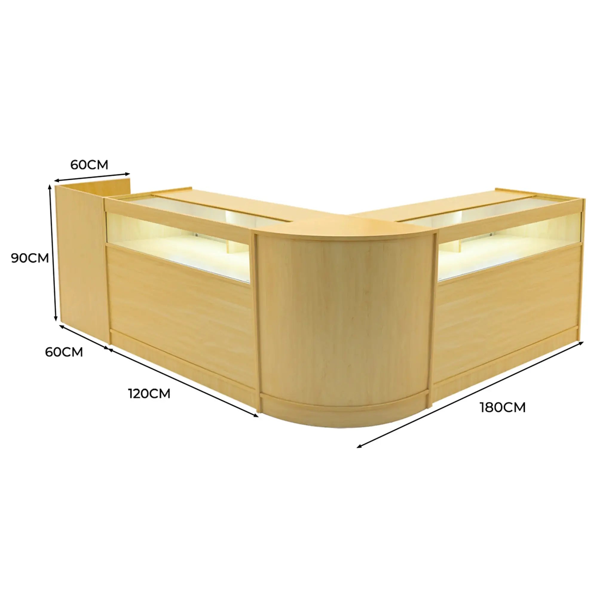 Monster Shop Luna LED Shop Counter Set CM60, TB60 & 2 x B1200 - Maple -