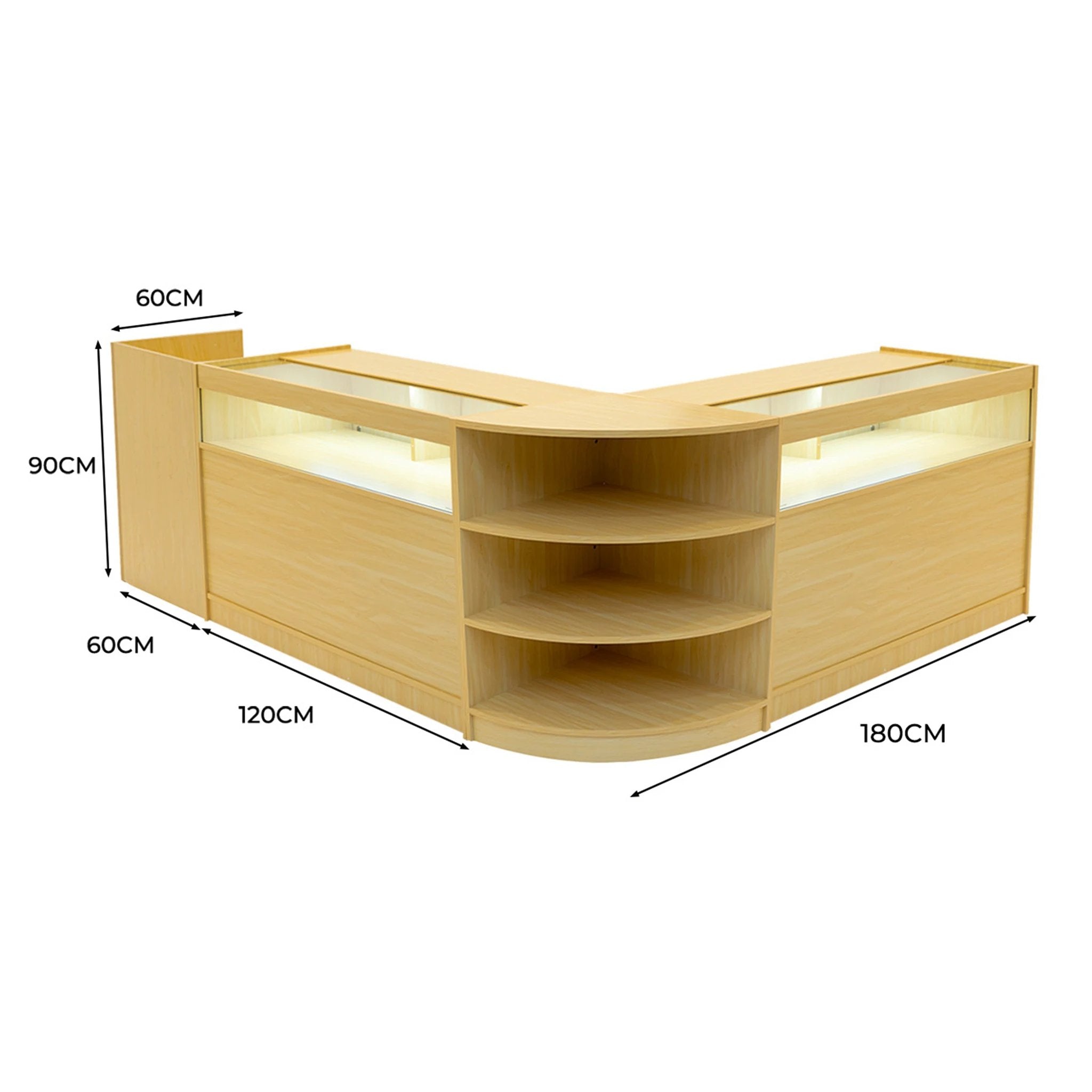 Sagittarius LED Shop Counter Set LM60, TB60 & 2 x B1200 - Maple by Monster Shop