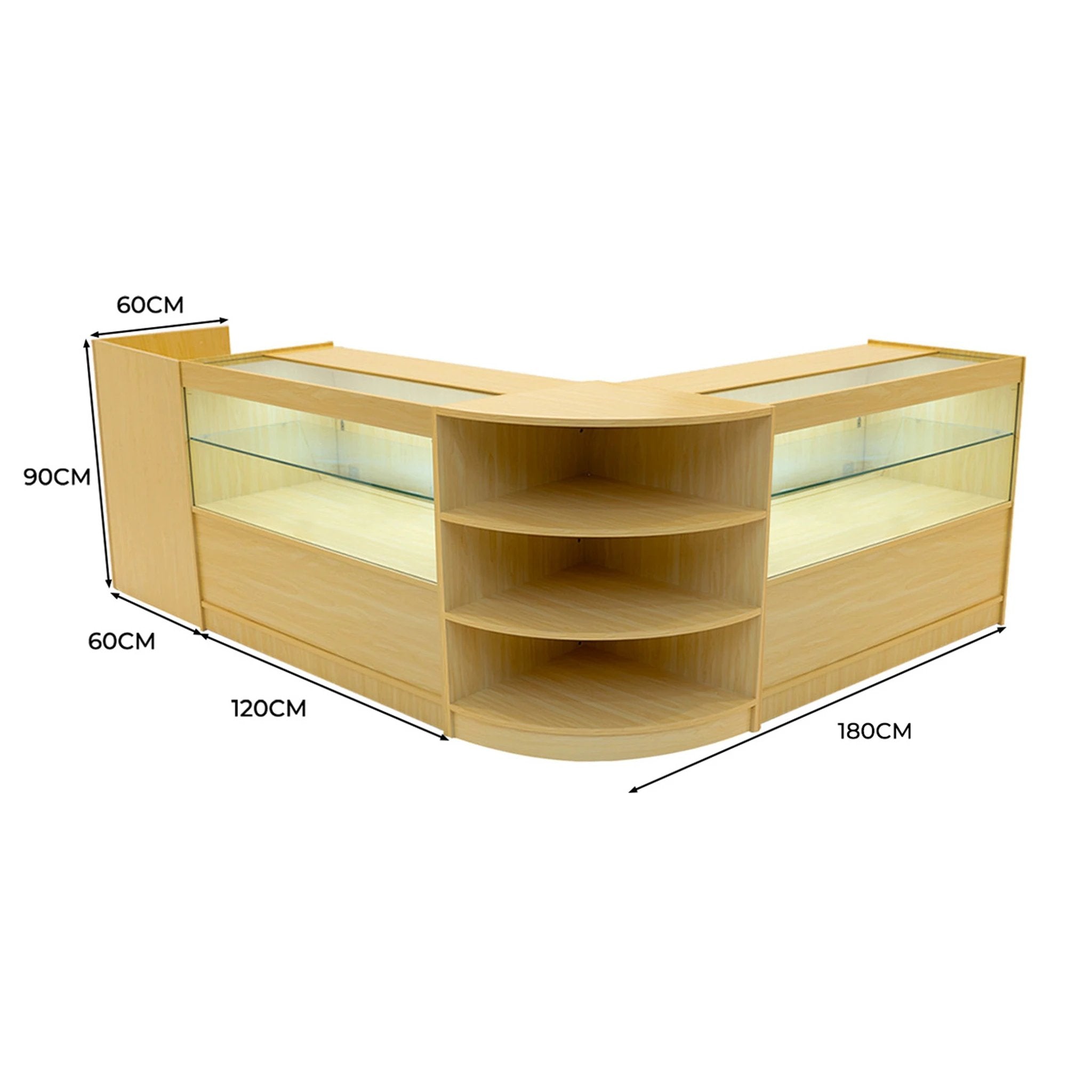 Eclipse LED Shop Counter Set LM60, TB60 & 2 x C1200 - Maple by Monster Shop
