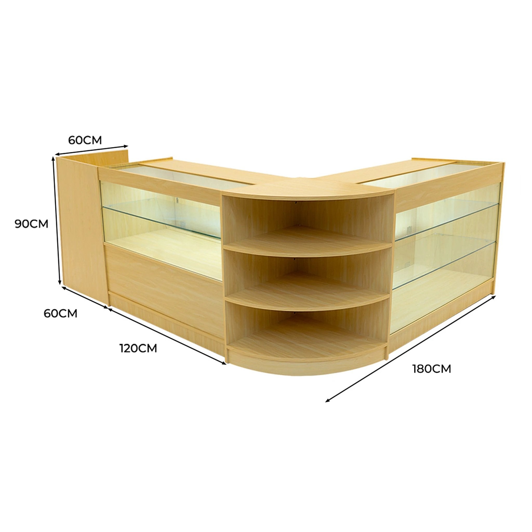 Monster Shop Theia LED Shop Counter Set K1200, C1200, TB60 & LM60 - Maple -