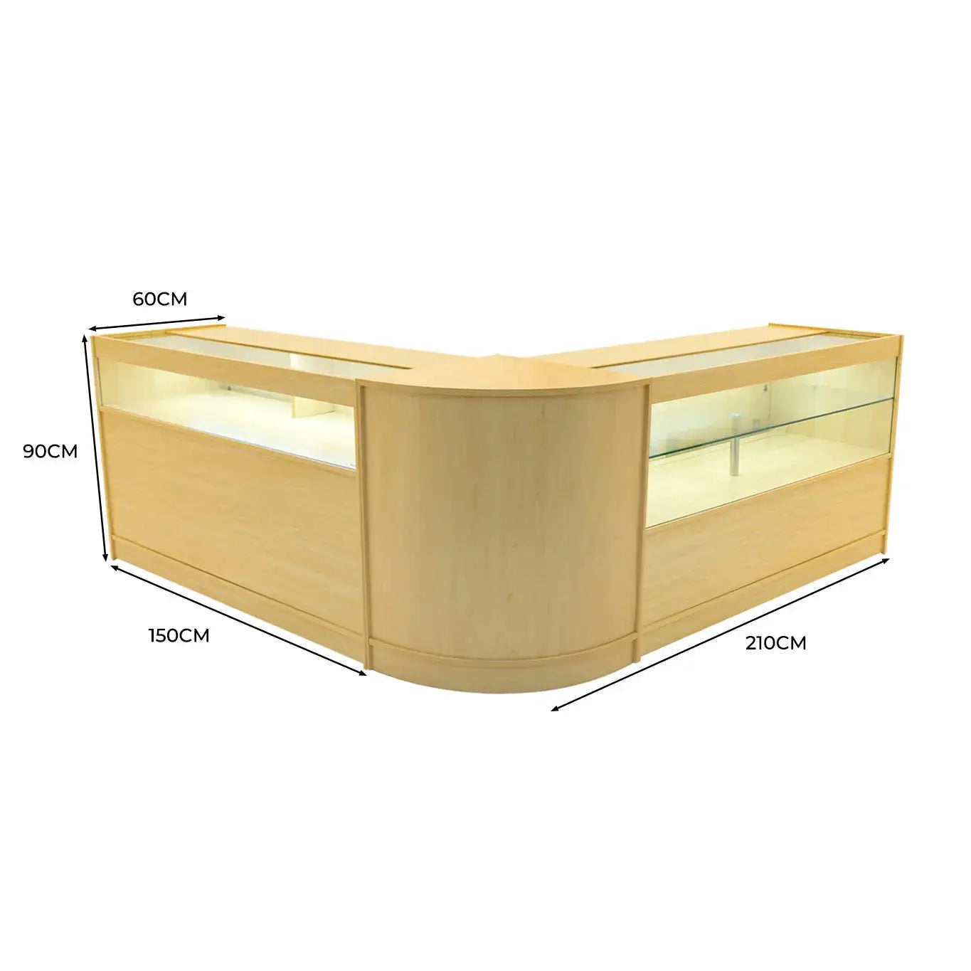 Monster Shop Adonis LED Shop Counter Set B1500, C1500 & CM60 - Maple -