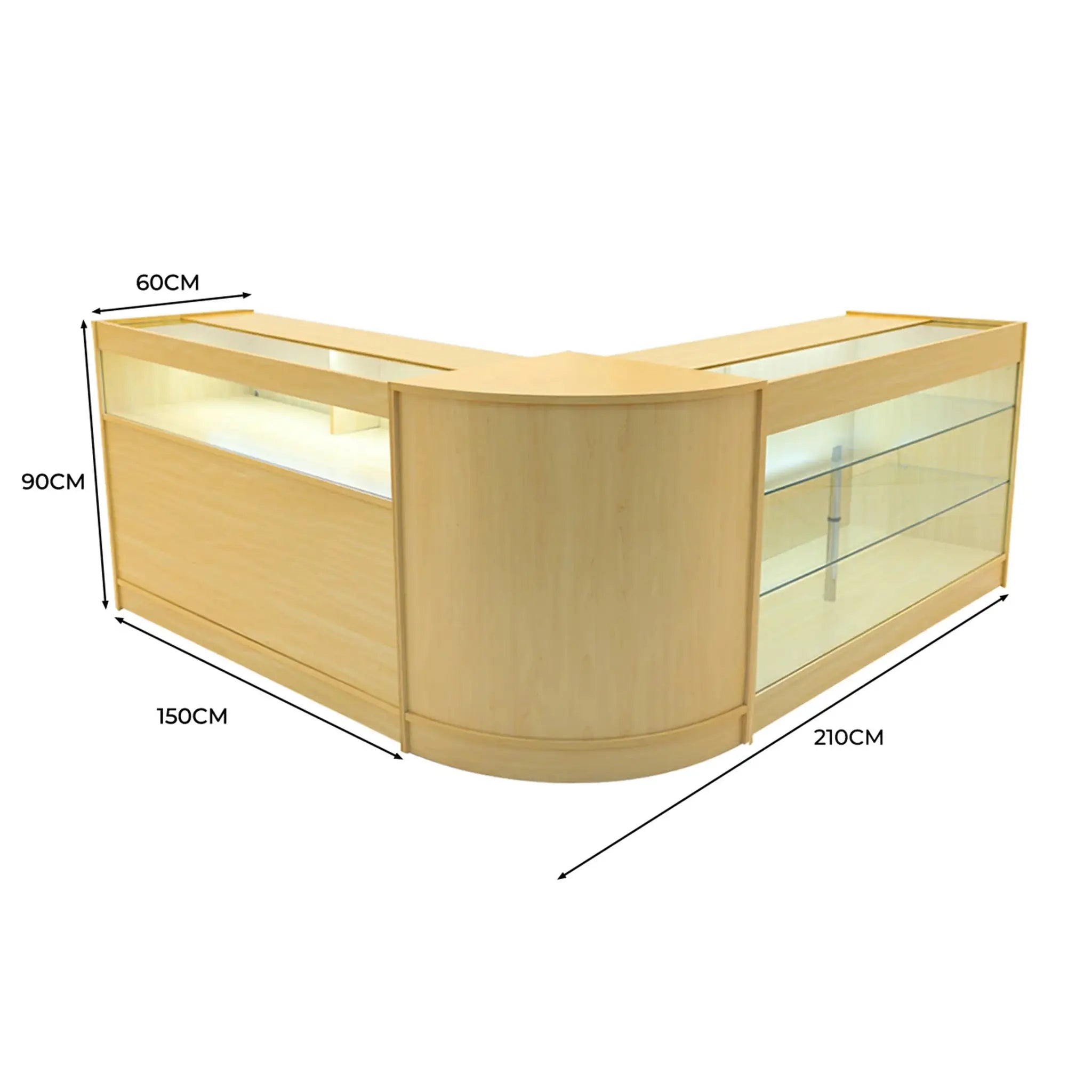 Monster Shop Triton LED Shop Counter Set K1500, B1500 & CM60 - Maple -