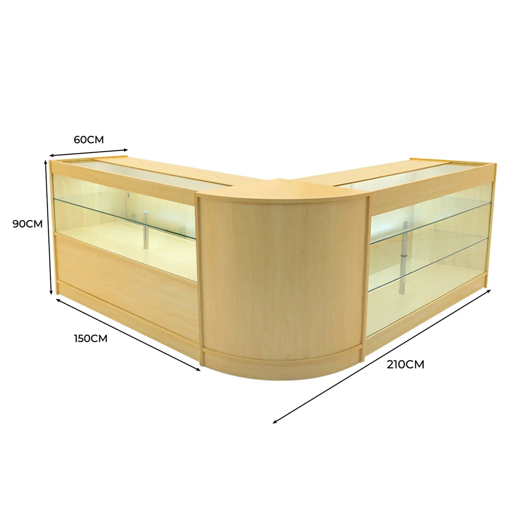 Monster Shop Hera LED Shop Counter Set K1500, C1500 & CM60 - Maple -