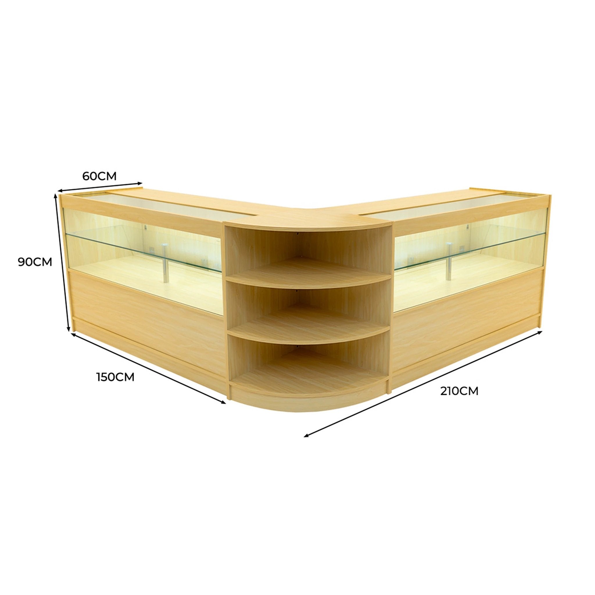 Andromeda LED Shop Counter Set LM60 & 2 x C1500 - Maple by Monster Shop