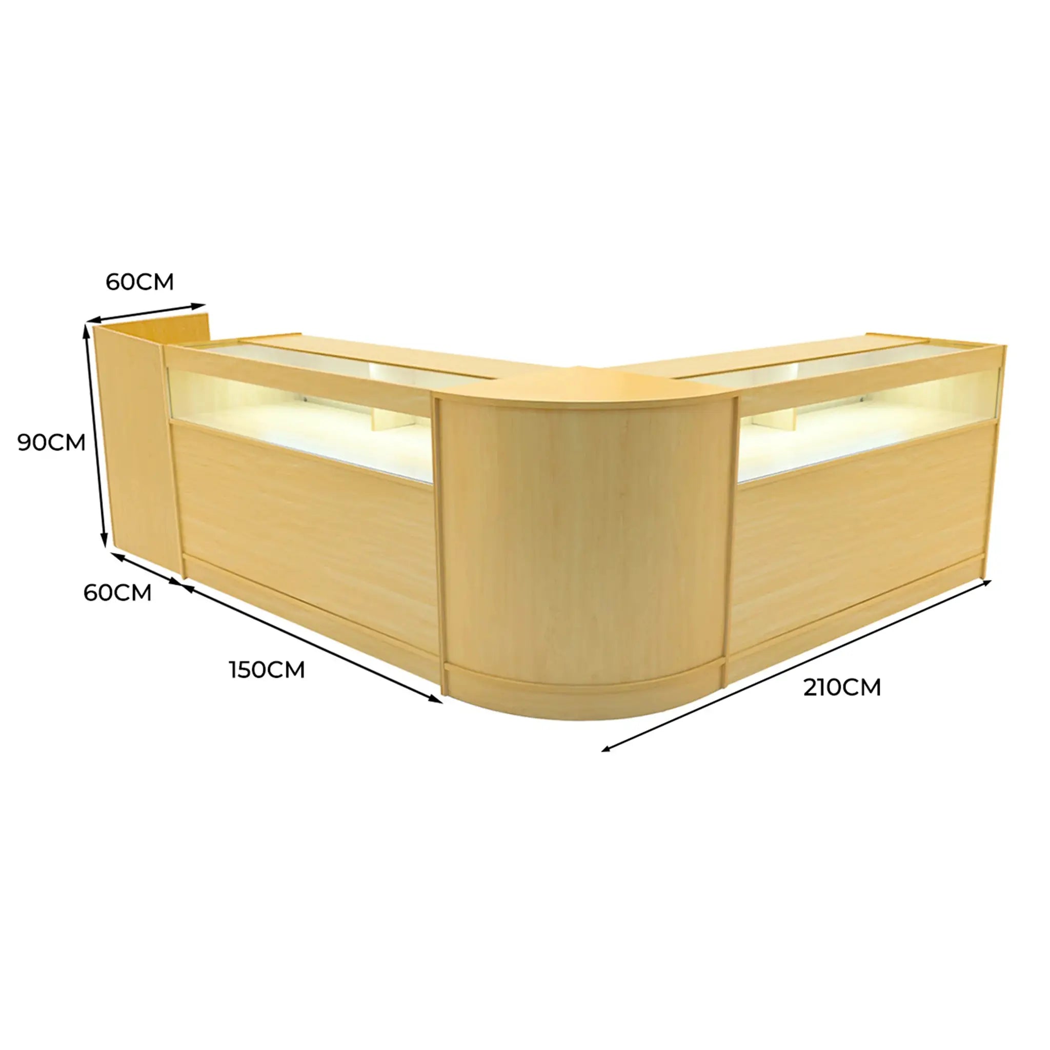 Monster Shop Luna LED Shop Counter Set CM60, TB60 & 2 x B1500 - Maple -