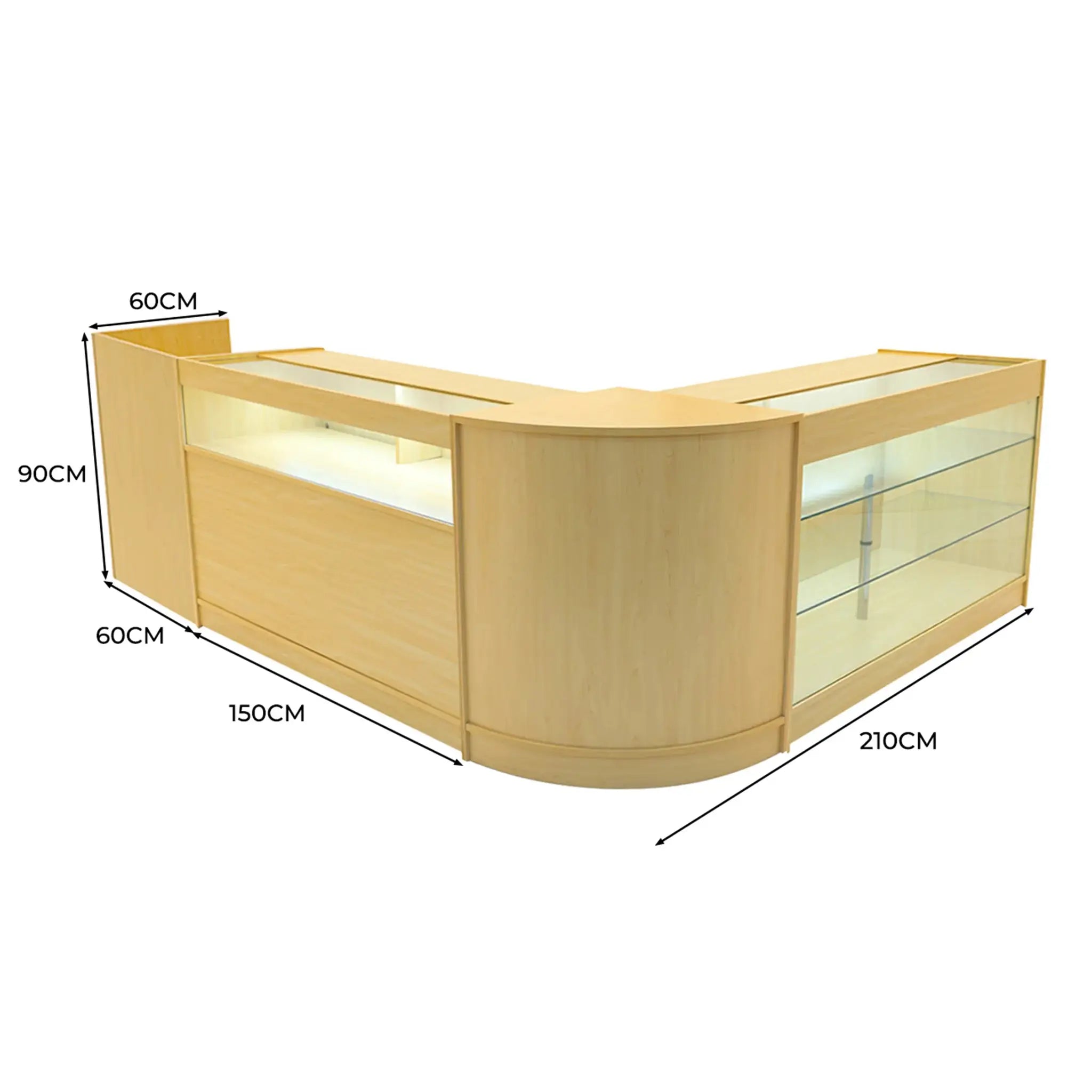 Monster Shop Polaris LED Shop Counter Set K1500, B1500, TB60 & CM60 - Maple -