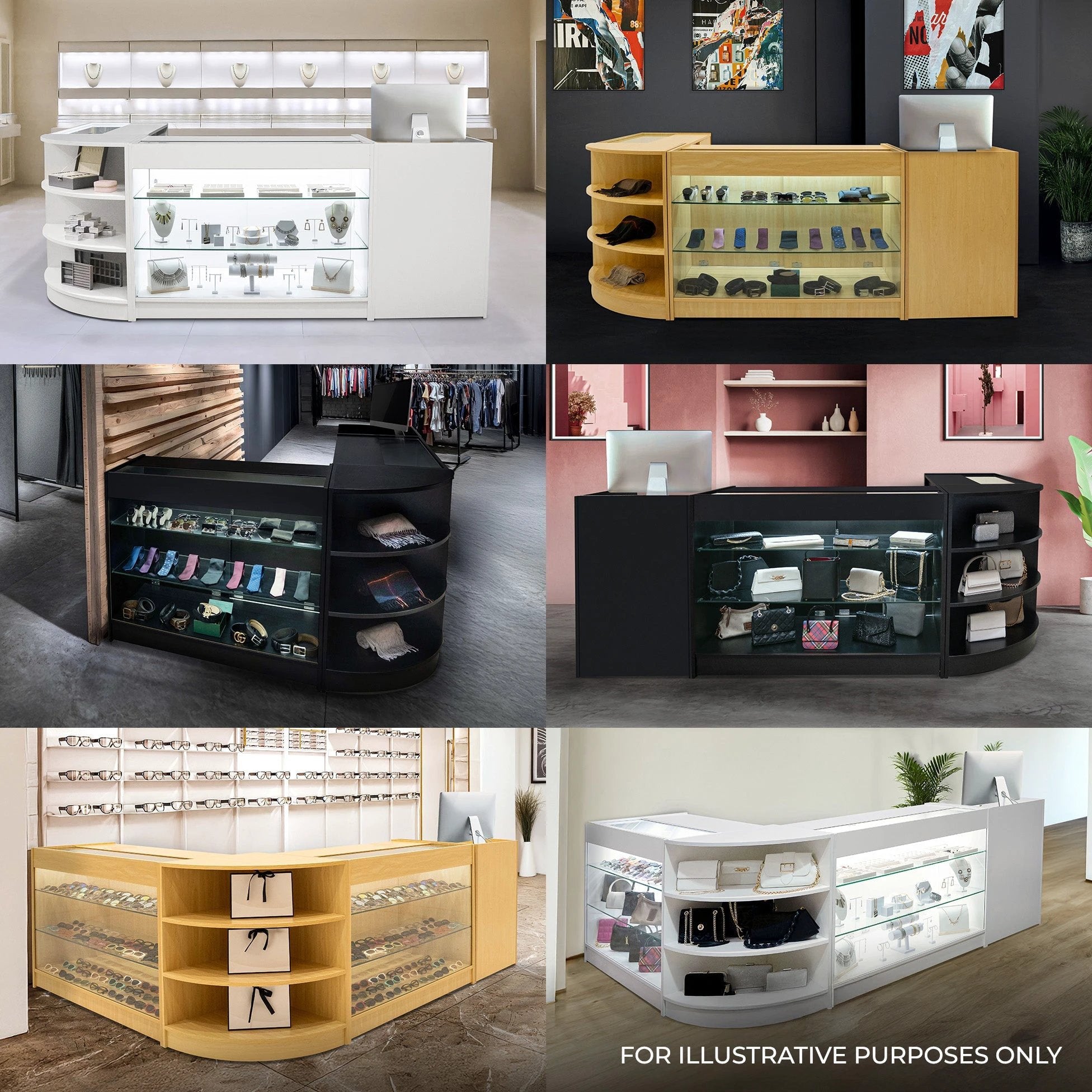 Sagittarius LED Shop Counter Set LM60, TB60 & 2 x B1500 - Maple by Monster Shop