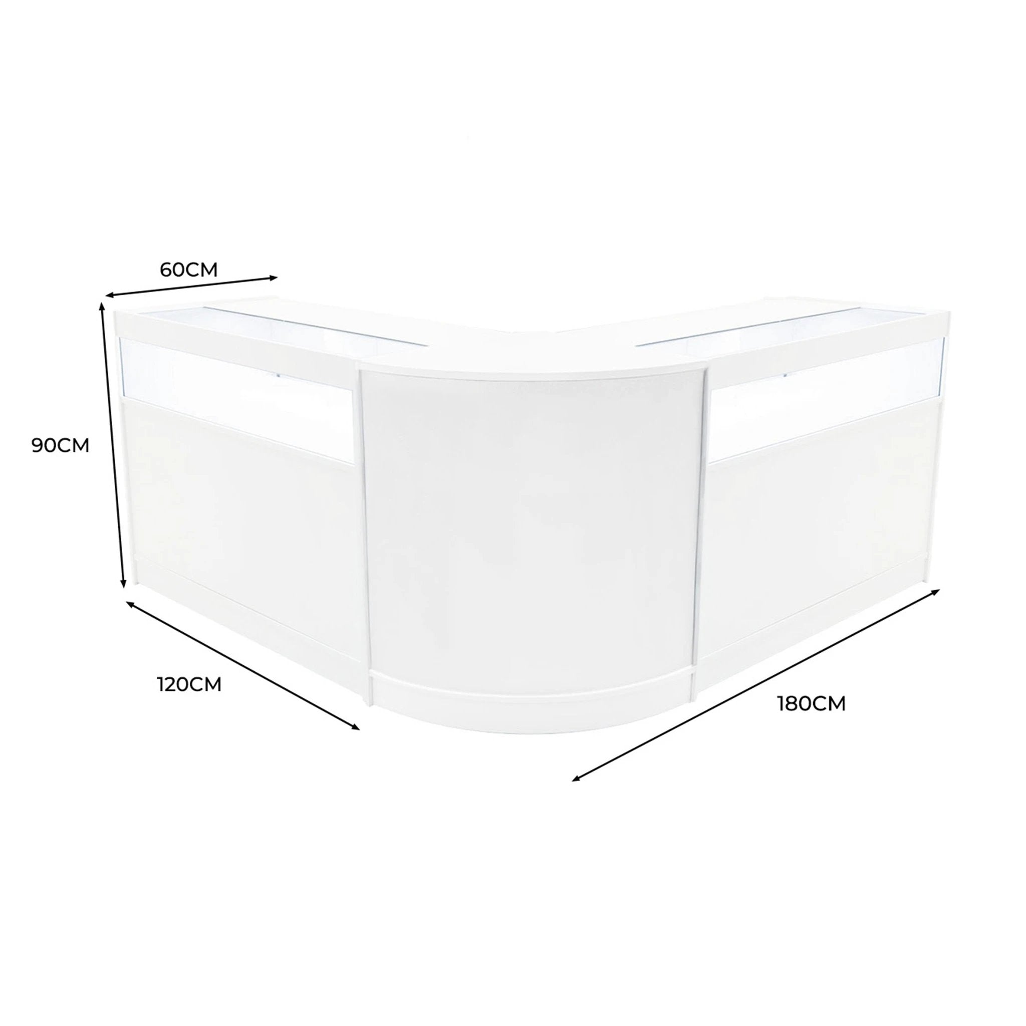 Iris LED Shop Counter Set CM60 & 2 x B1200 - White by Monster Shop
